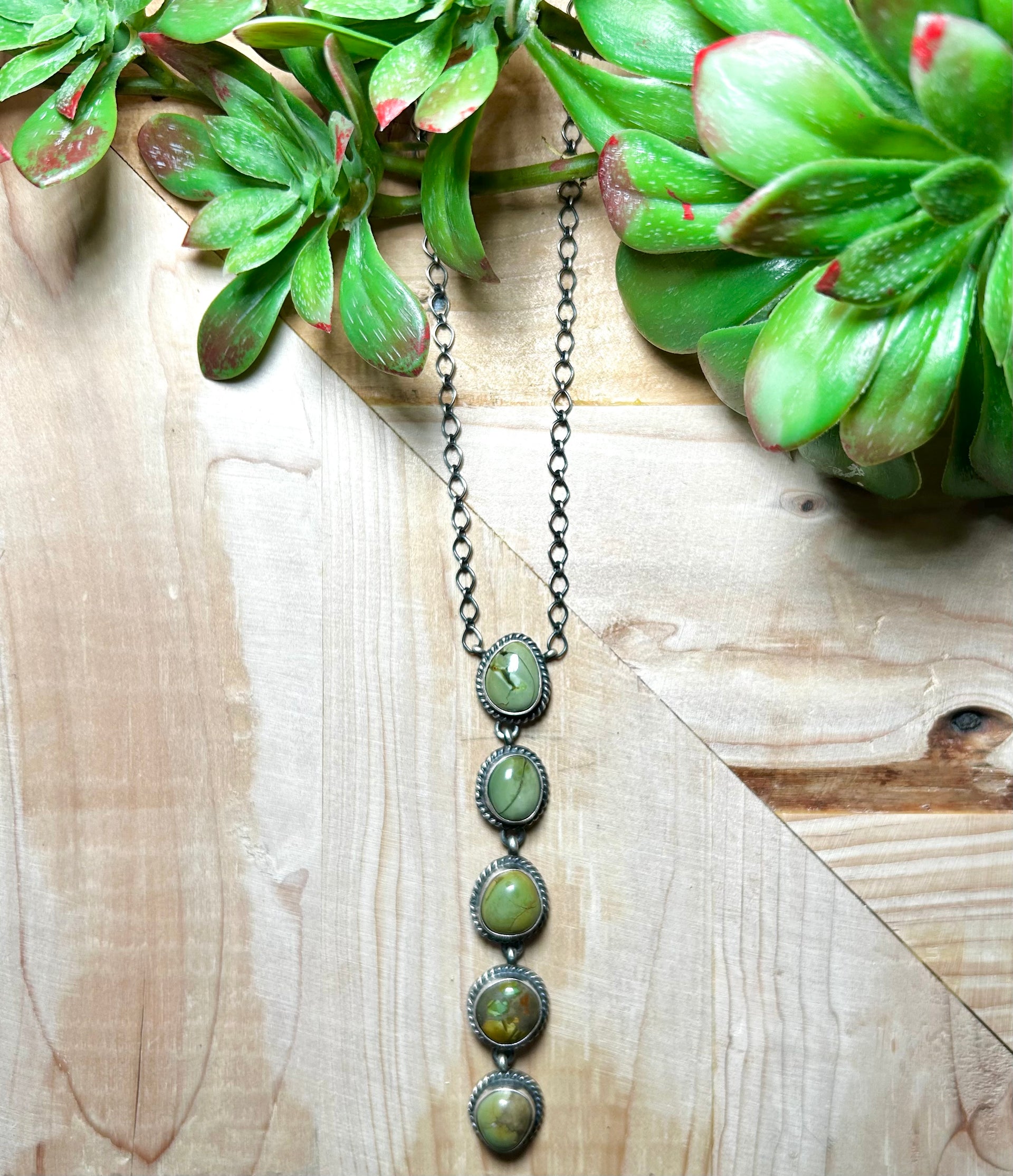 Navajo Made Iron Maiden & Sterling Silver Necklace