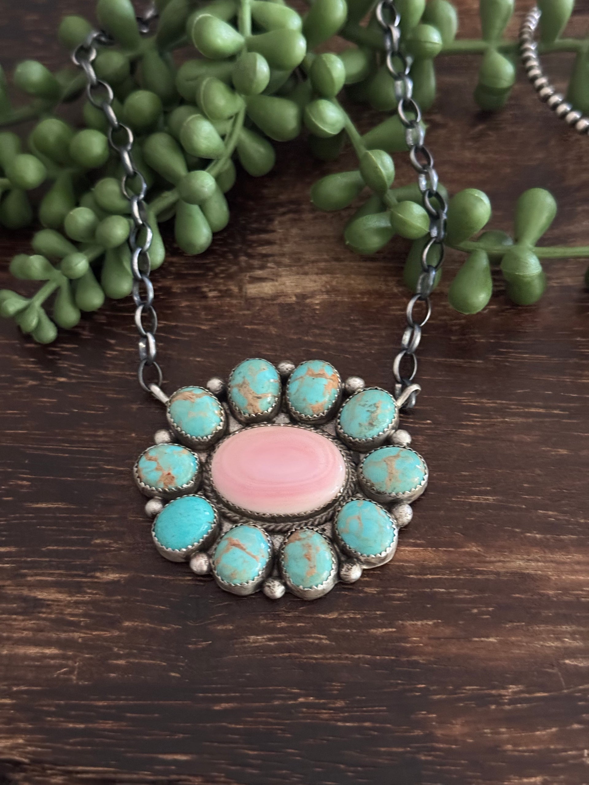 Maxine Ramirez Multi Stone & Sterling Silver Cluster Necklace