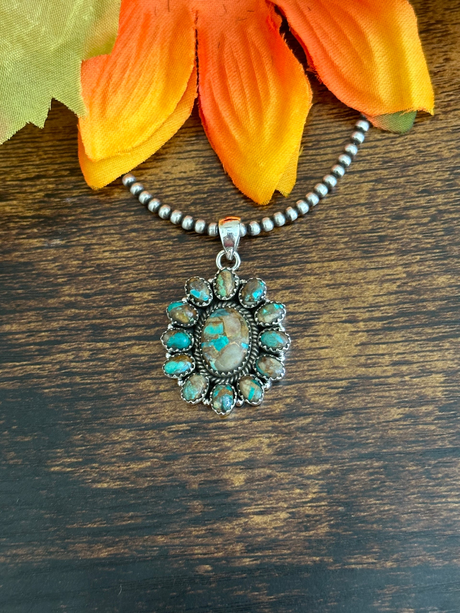 Southwest Handmade Sterling Silver Cluster Pendant