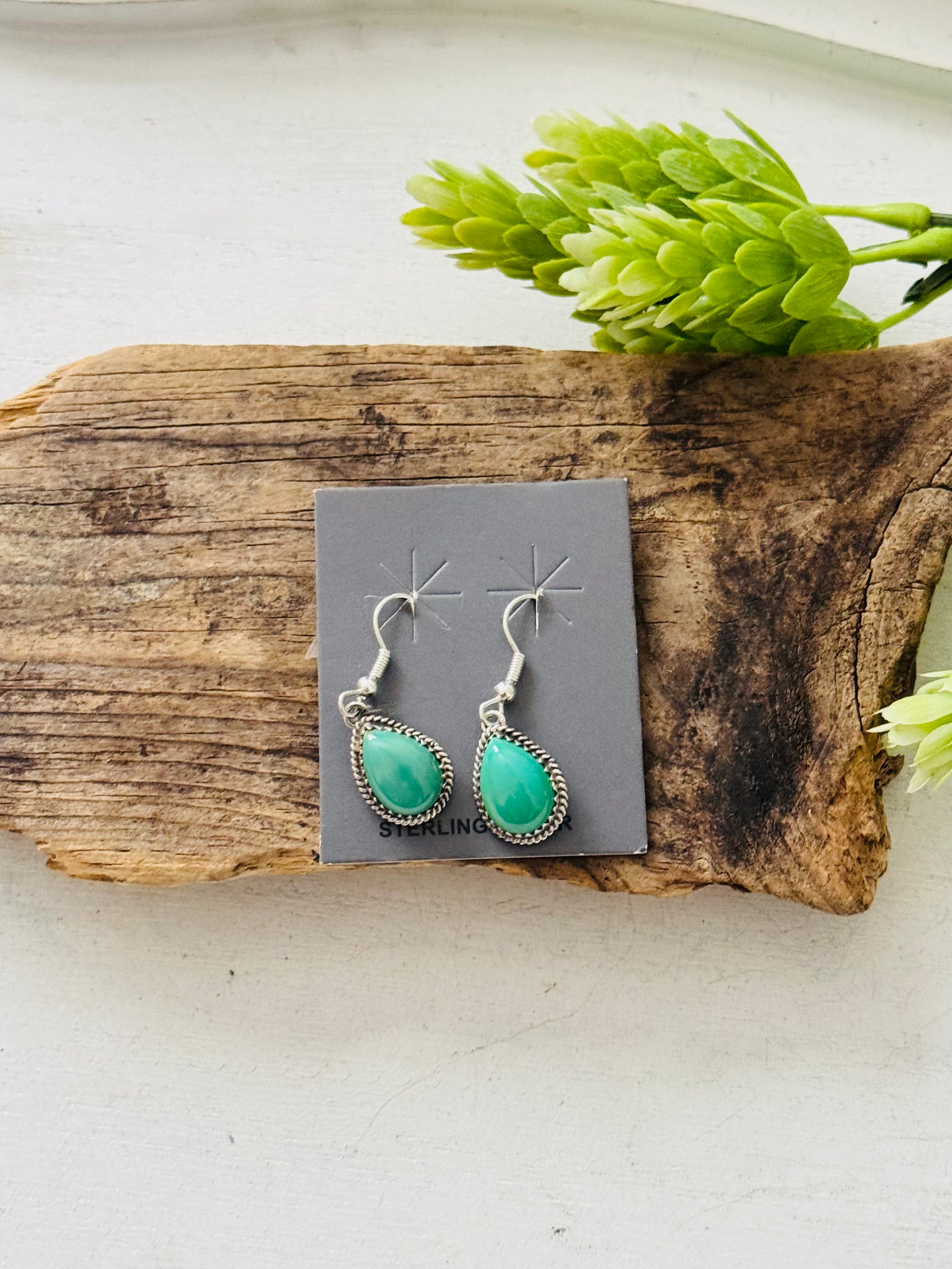 Trish Largo Kingman Turquoise & Sterling Silver Dangle Earrings