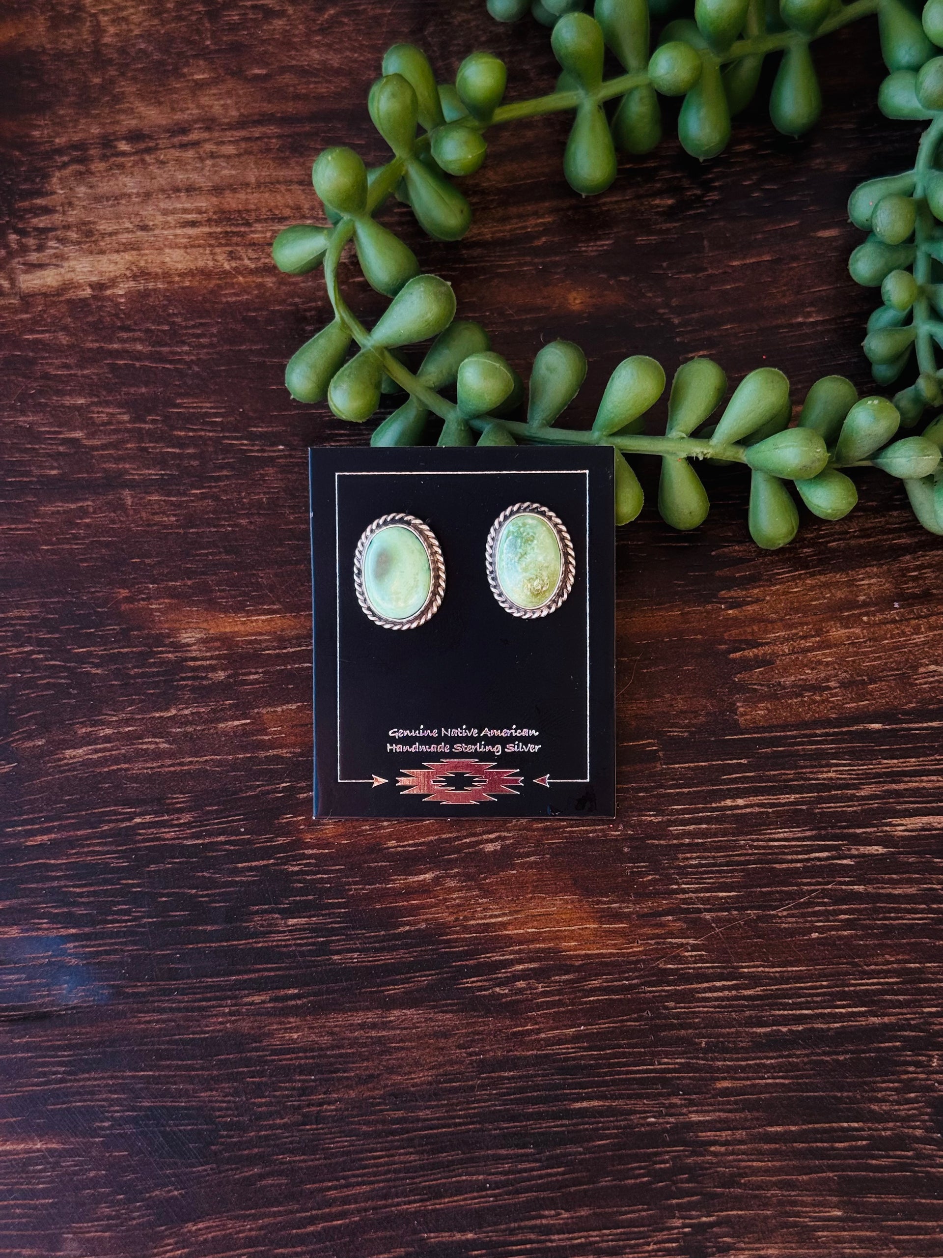 Navajo Made Sonoran Mountain Turquoise & Sterling Silver Post Earrings