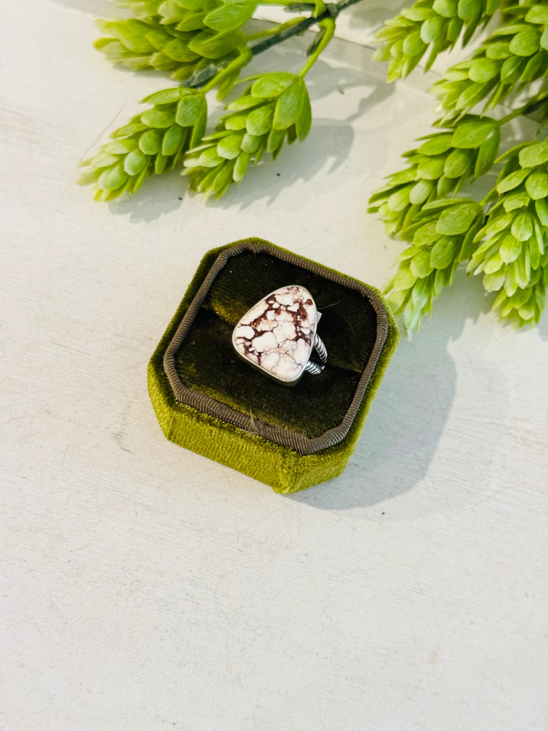 Southwest Made Wild Horse & Sterling Sliver Ring Size 7.75