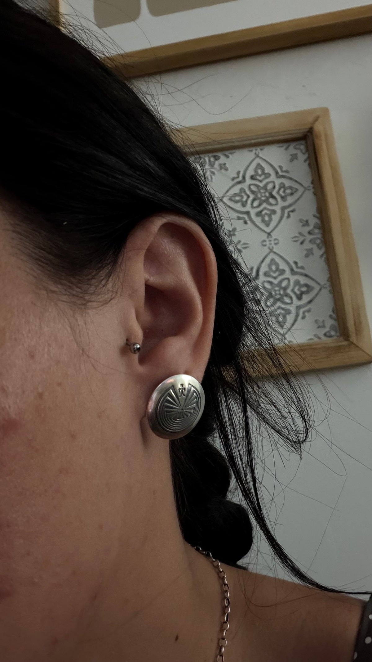 Navajo Made Sterling Silver Post Earrings