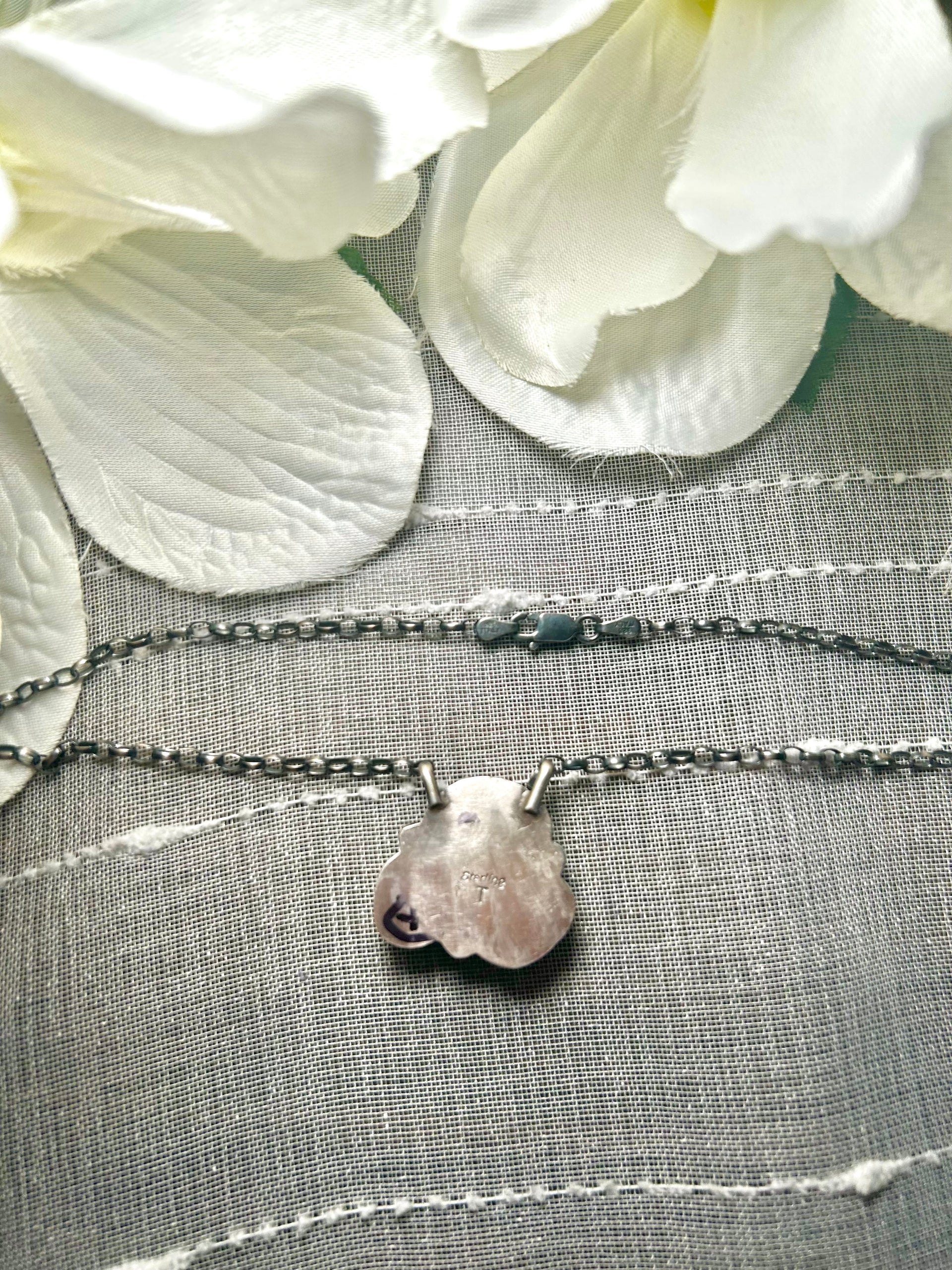 Navajo Made Kingman Turquoise & Sterling Silver Necklace