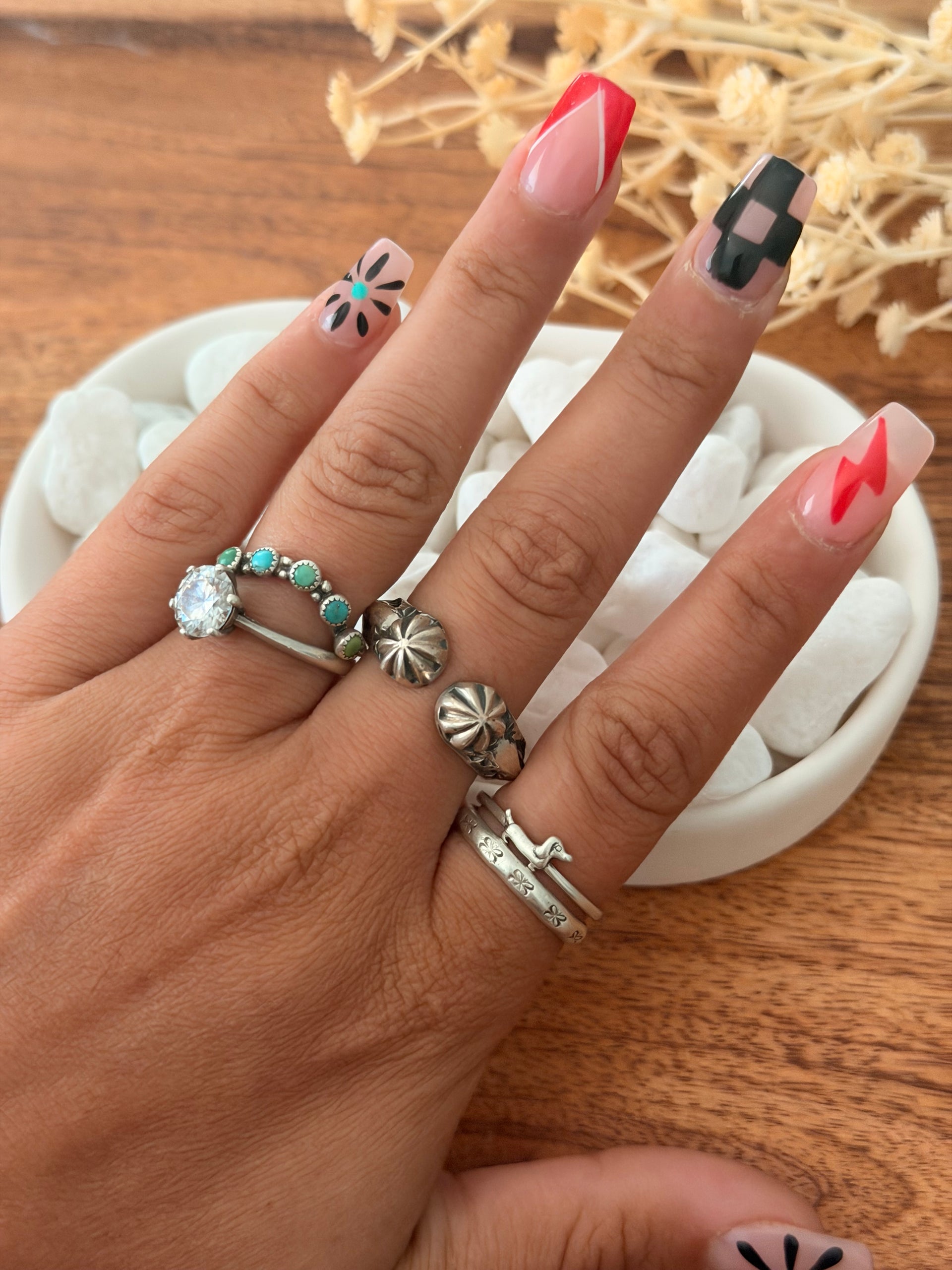 Sunshine Reeves Sterling Silver Stamped Ring Size 11.25
