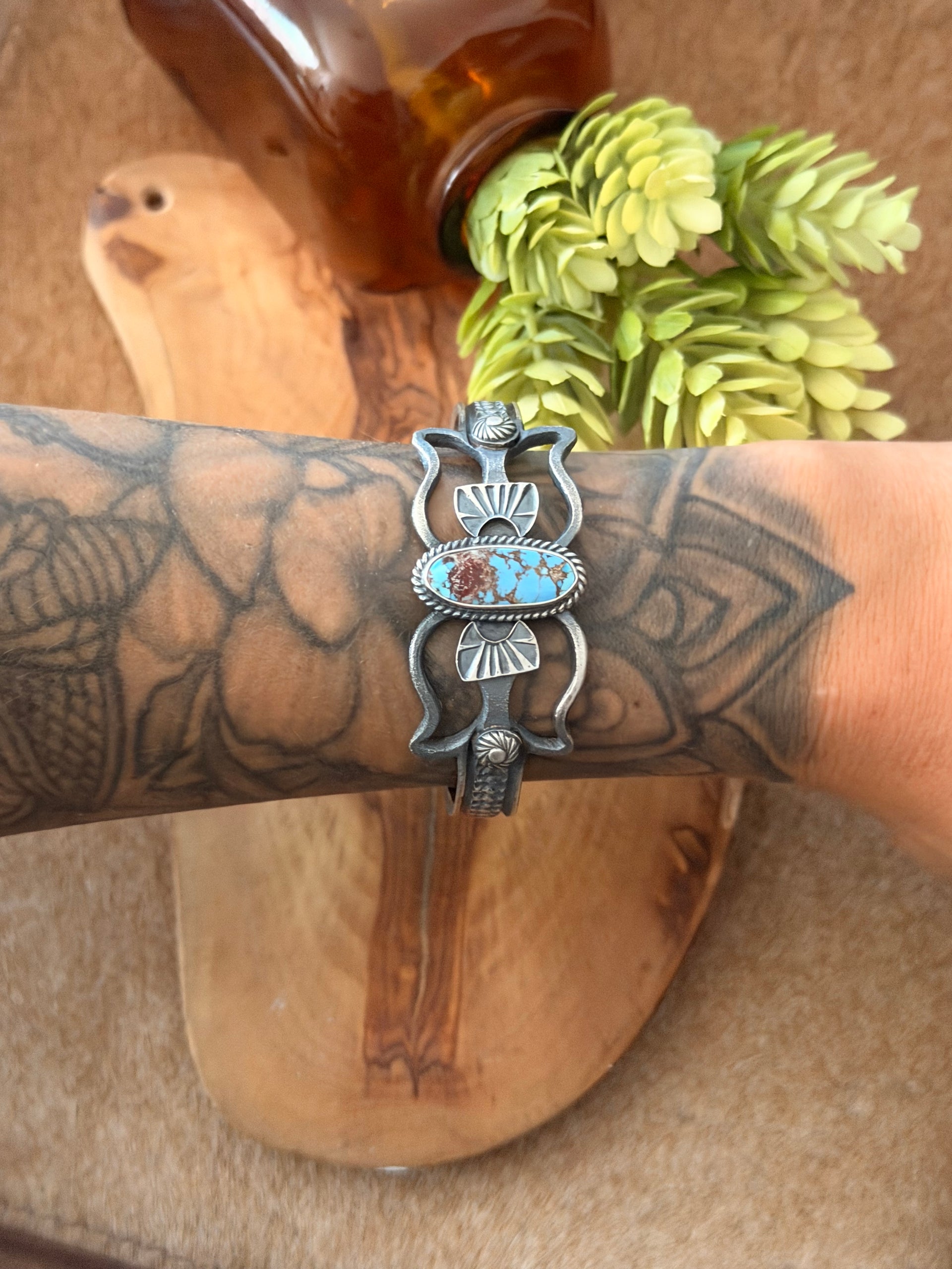 Kevin Billah Golden Hill Turquoise & Sterling Silver Cuff Bracelet