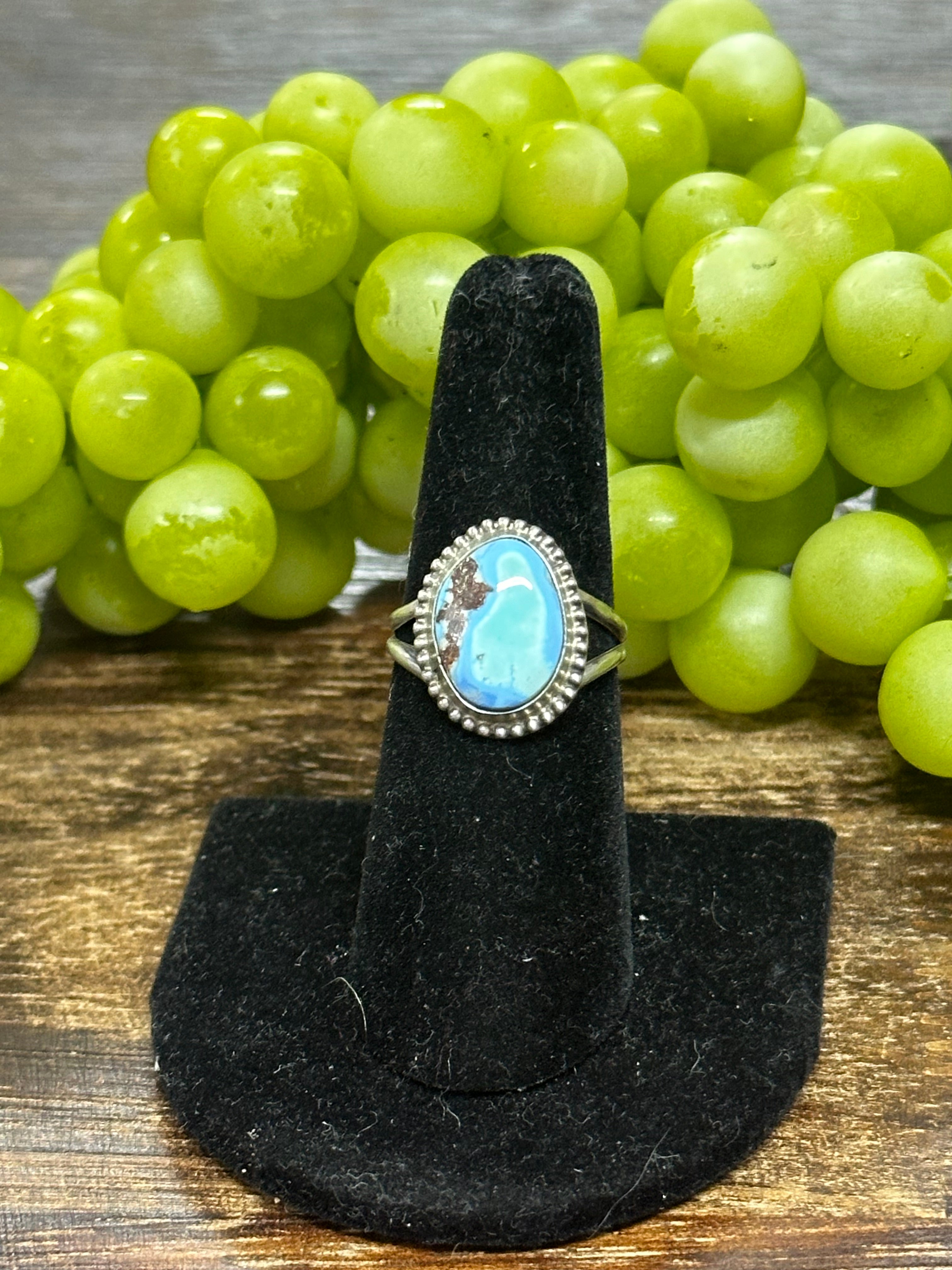 Navajo Made Golden Hills Turquoise & Sterling Silver Ring