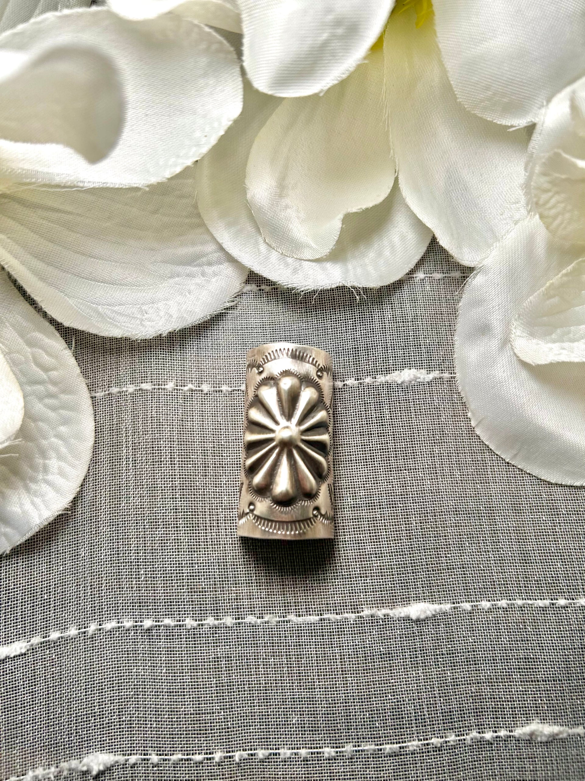 Navajo Made Sterling Silver Ponytail Holder