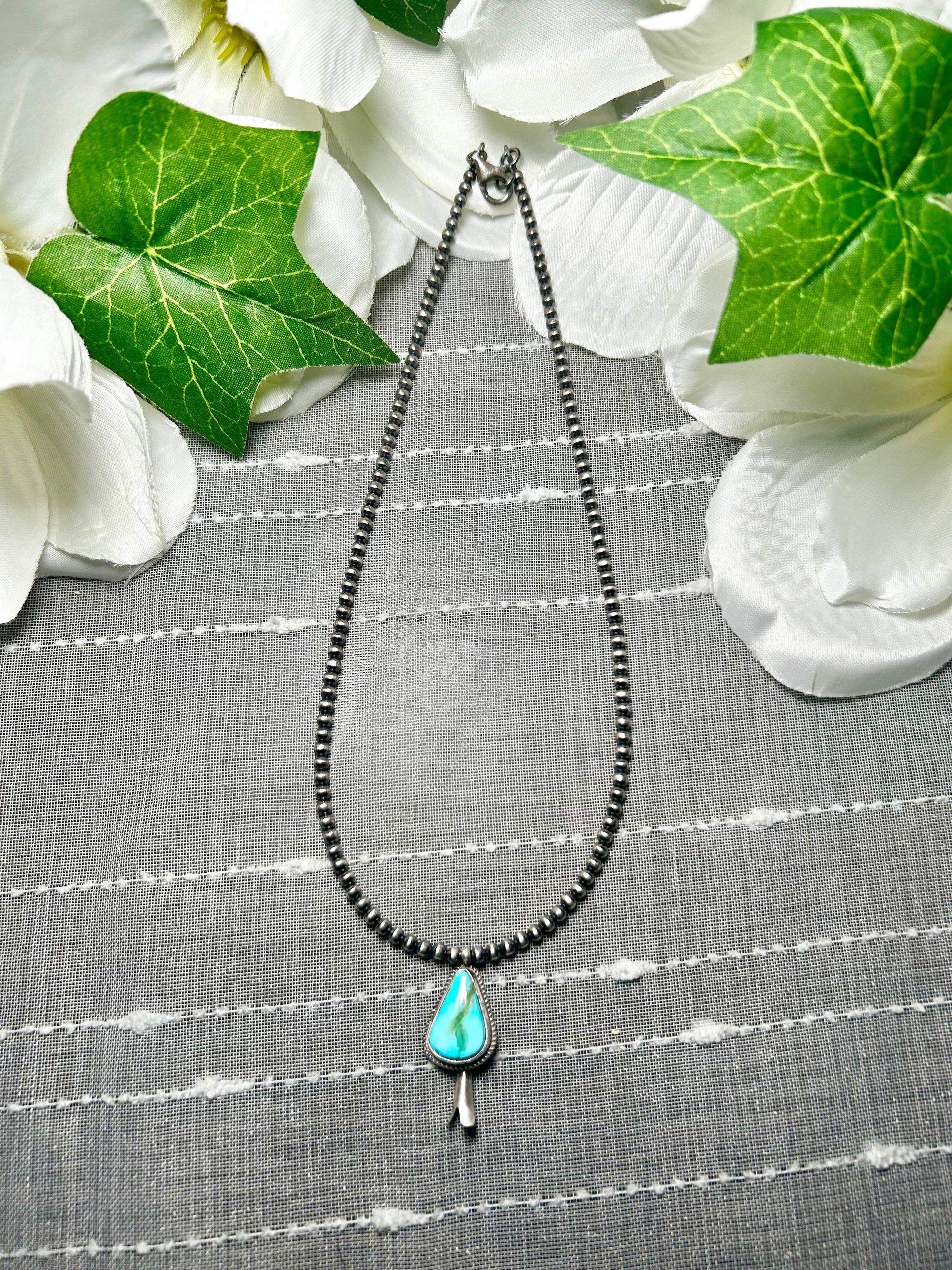 George Rios Blue Ridge Turquoise & Sterling Silver Necklace