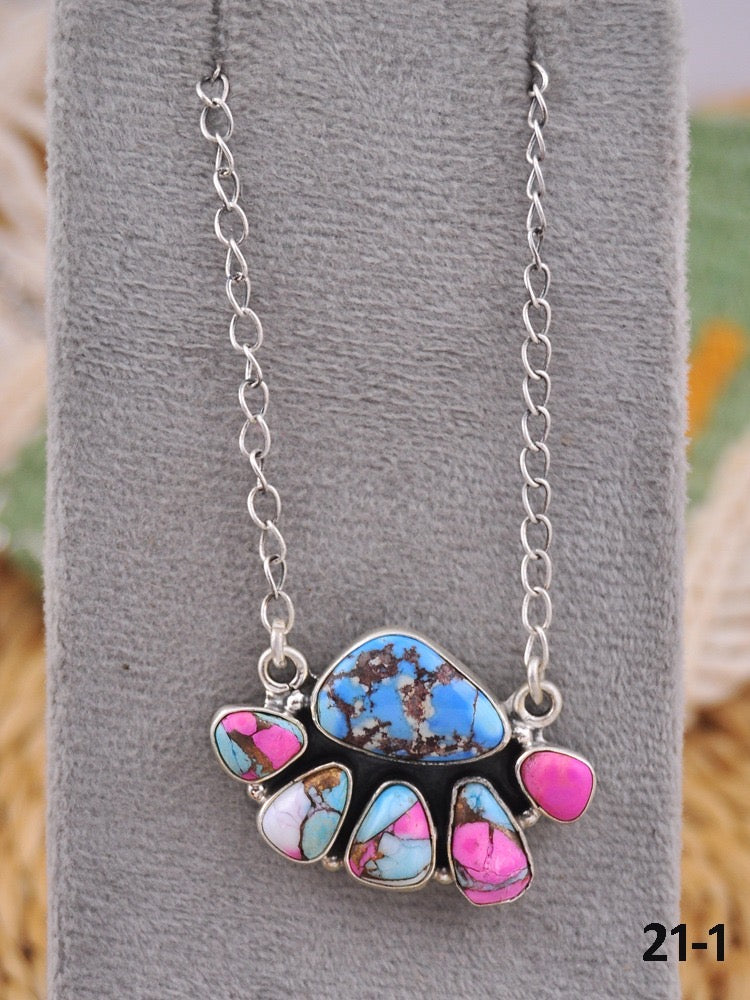 Southwest Made Multi Stone & Sterling Silver Necklace