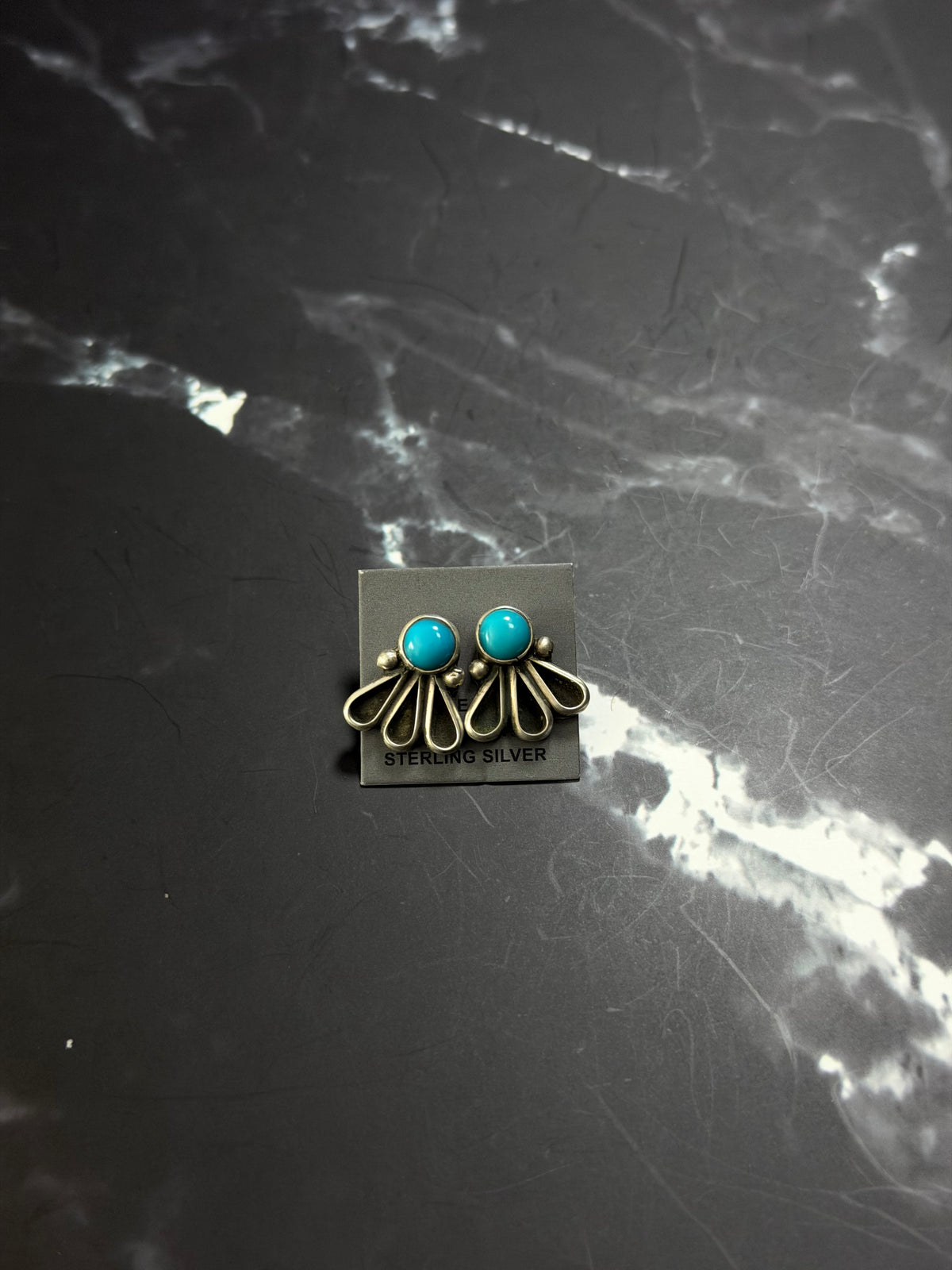 Geraldine James Kingman Turquoise & Sterling Silver Post Earrings