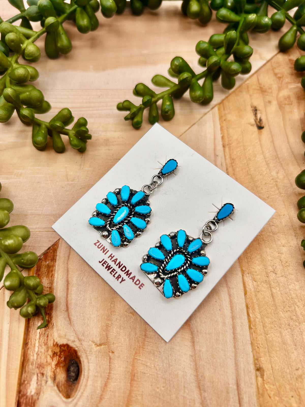 Tricia LeeKiy Kingman Turquoise & Sterling Silver Post Earrings