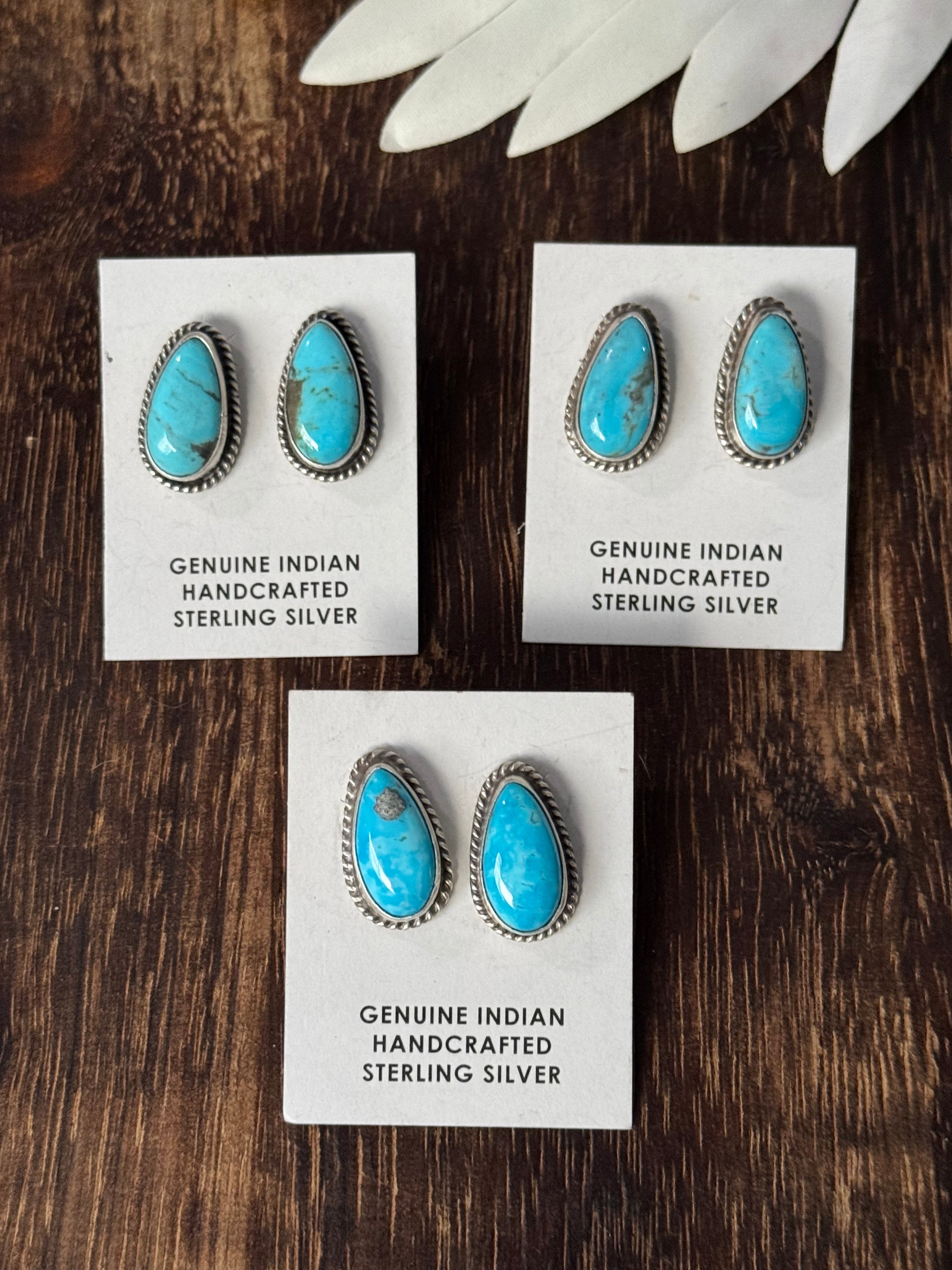 Sheryl Kee Kingman Turquoise & Sterling Silver Post Earrings