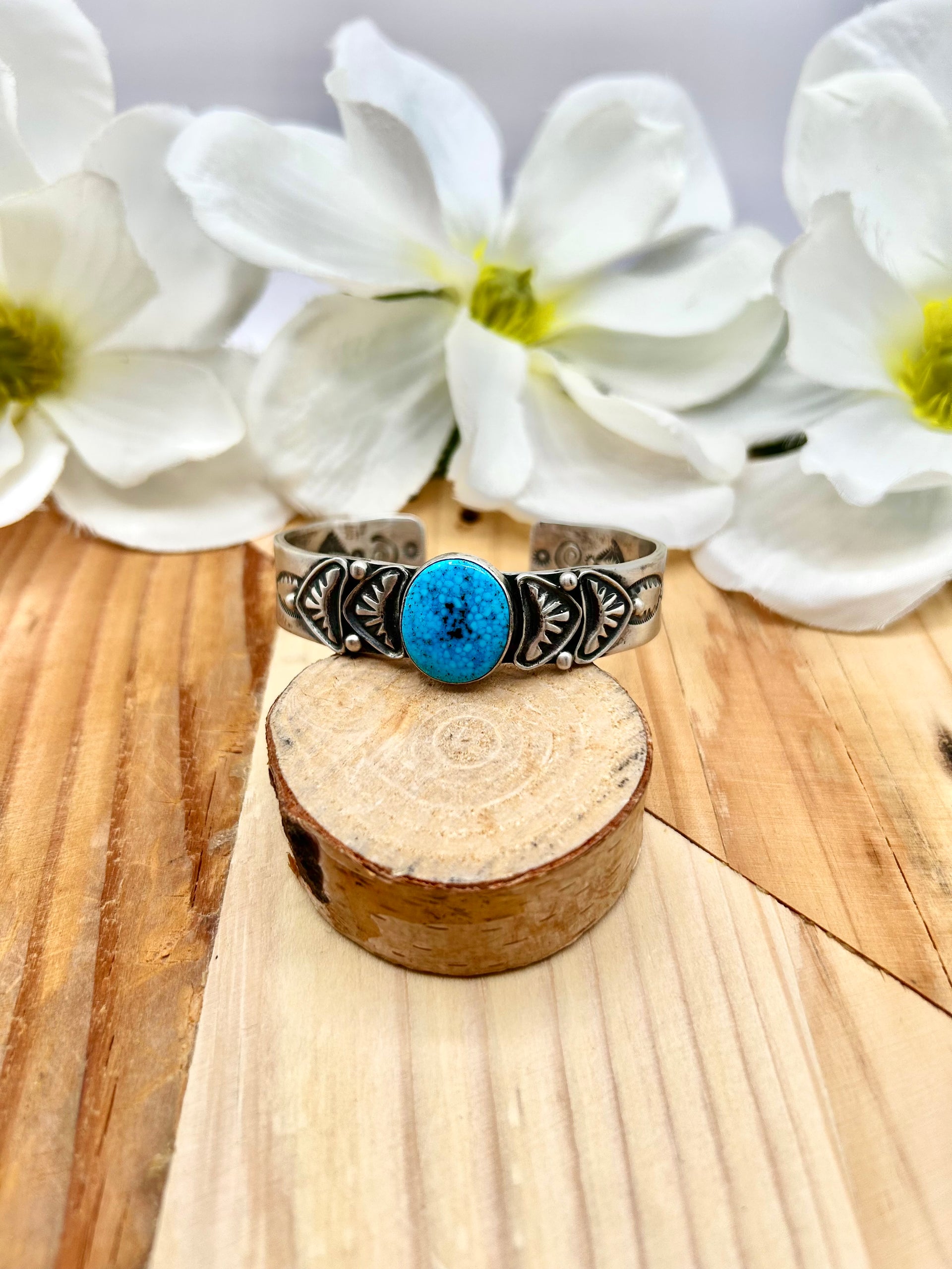 Leroy James Kingman Turquoise & Sterling Silver Cuff Bracelet