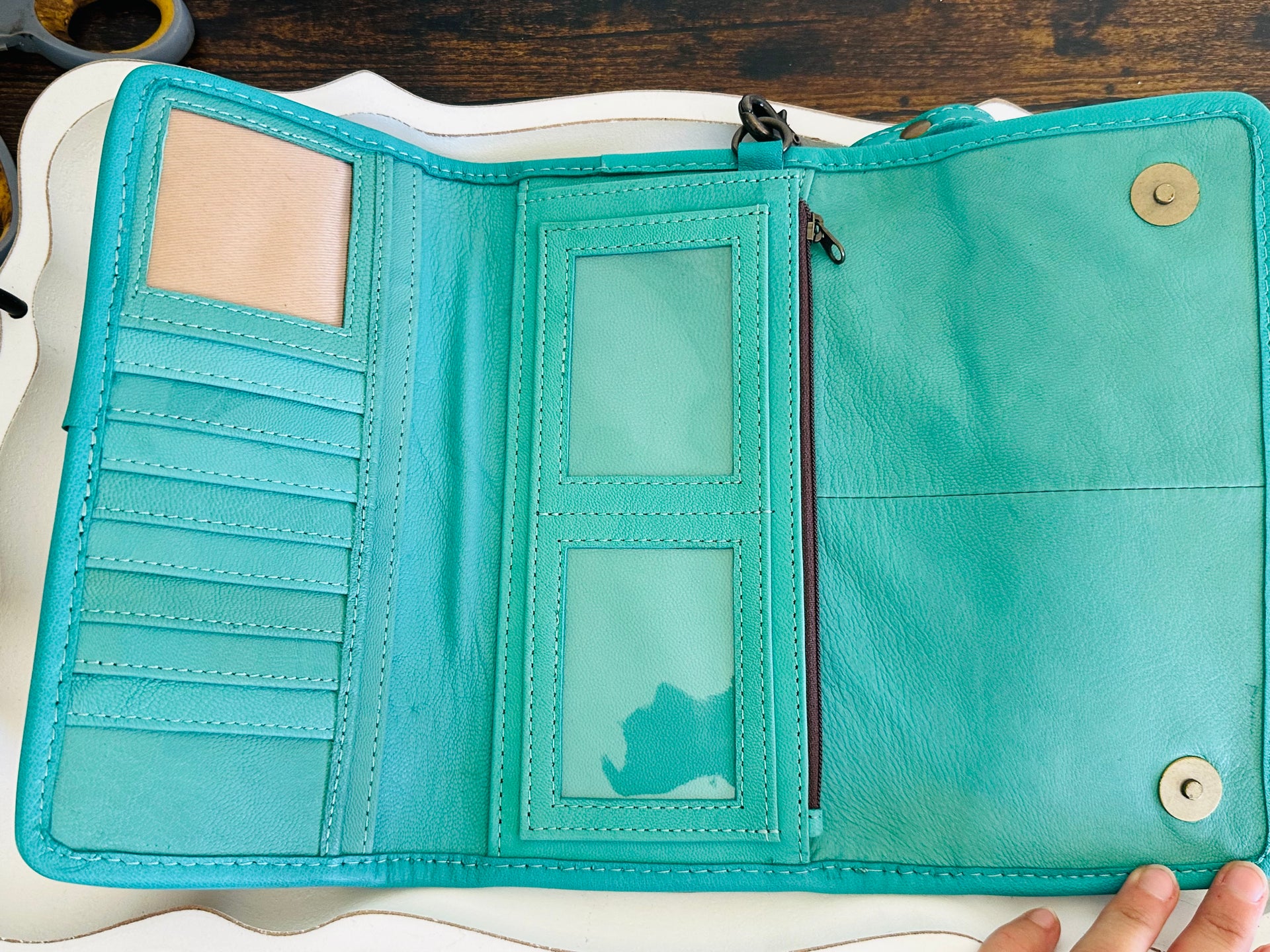 Genuine Tooled Leather Wallet/Clutch