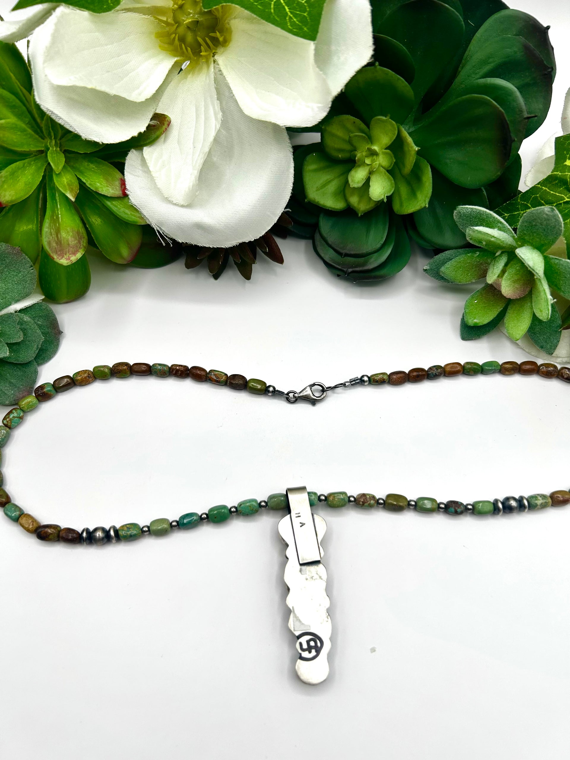 Navajo Made Mixed Turquoise & Sterling Silver Necklace