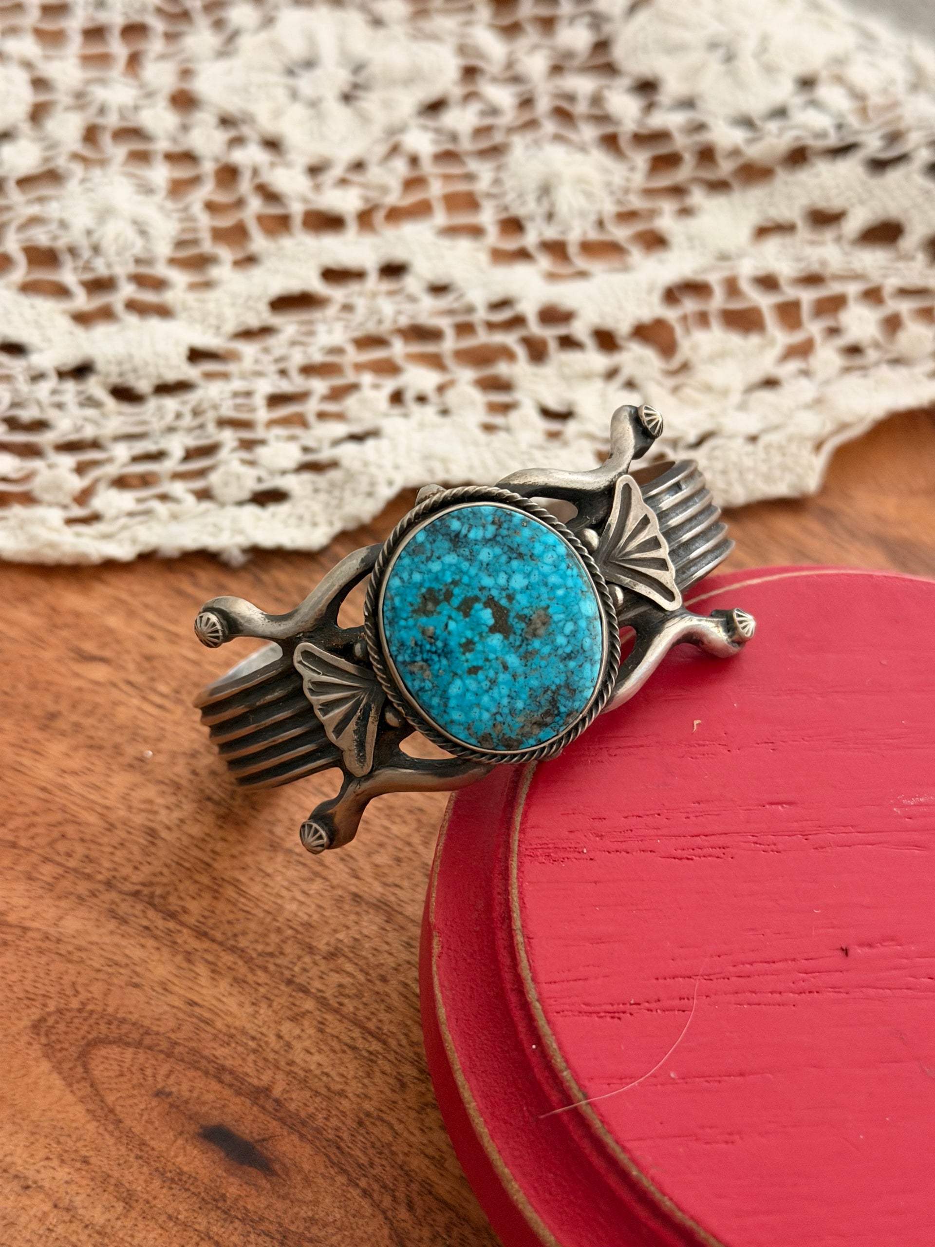 Sheila Tso Kingman Turquoise & Sterling Silver Cuff Bracelet