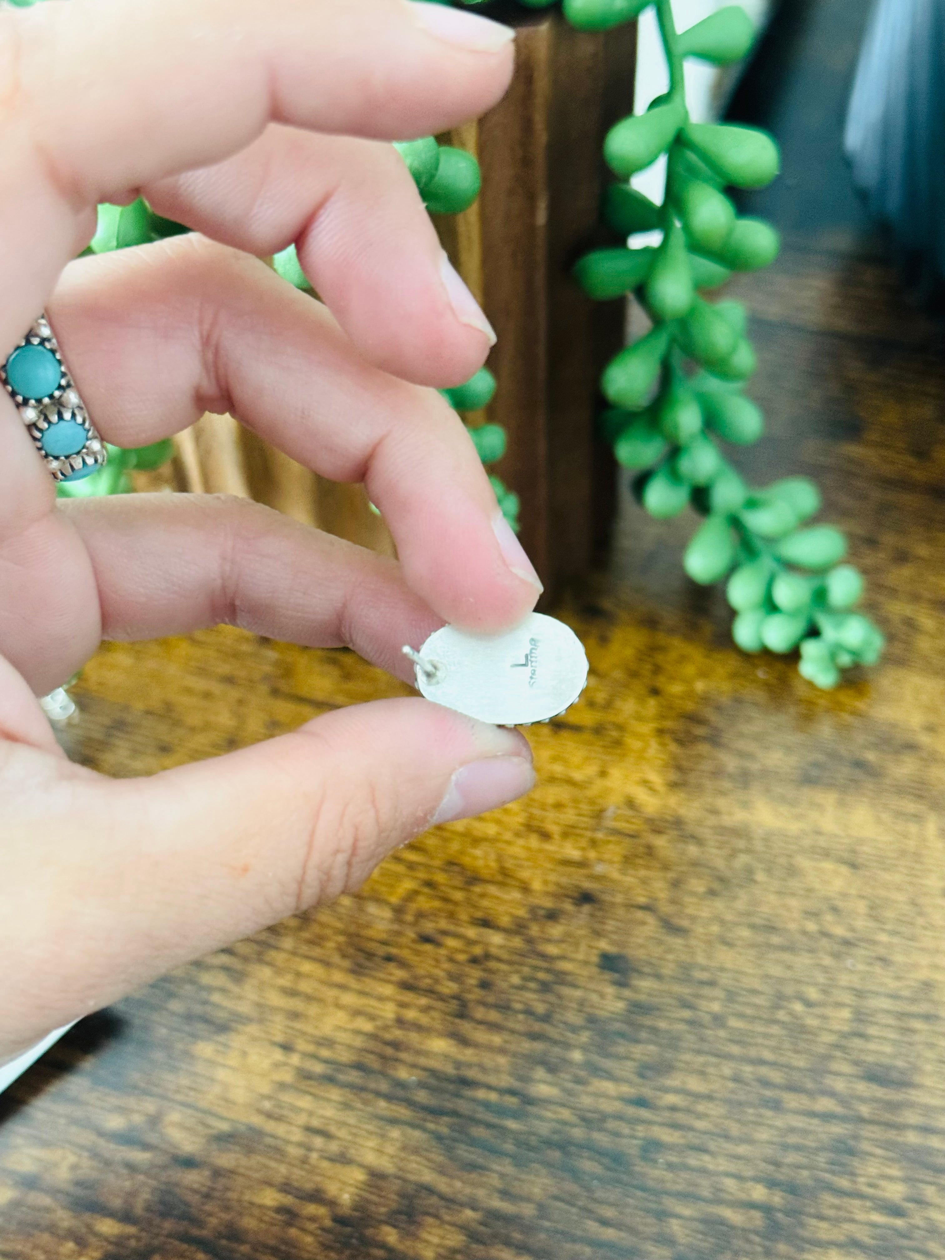 Lorenzo Juan Palomino Variscite & Sterling Silver Post Earrings