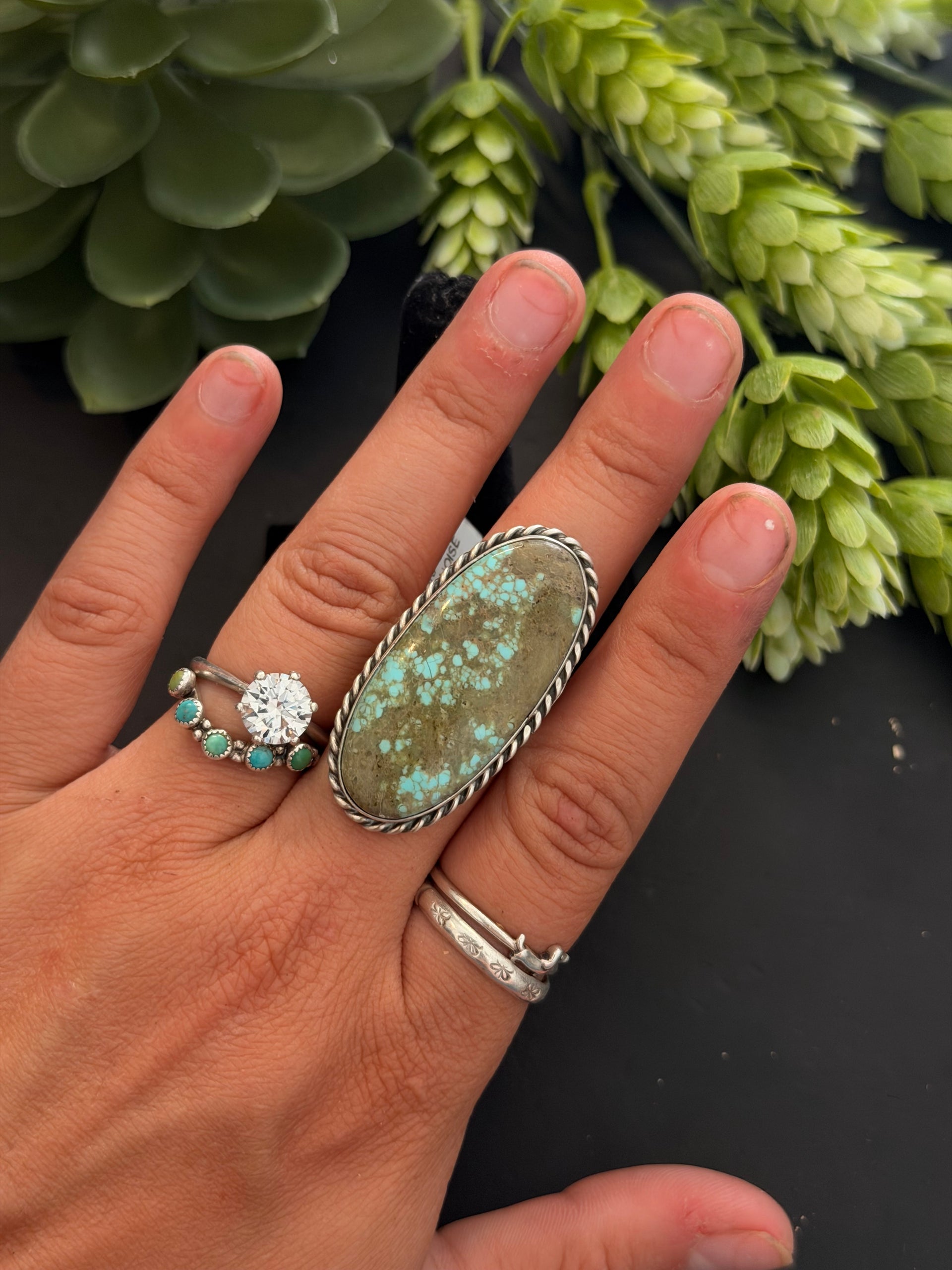 Chassity Belone Mine 8 Turquoise & Sterling Silver Adjustable Ring