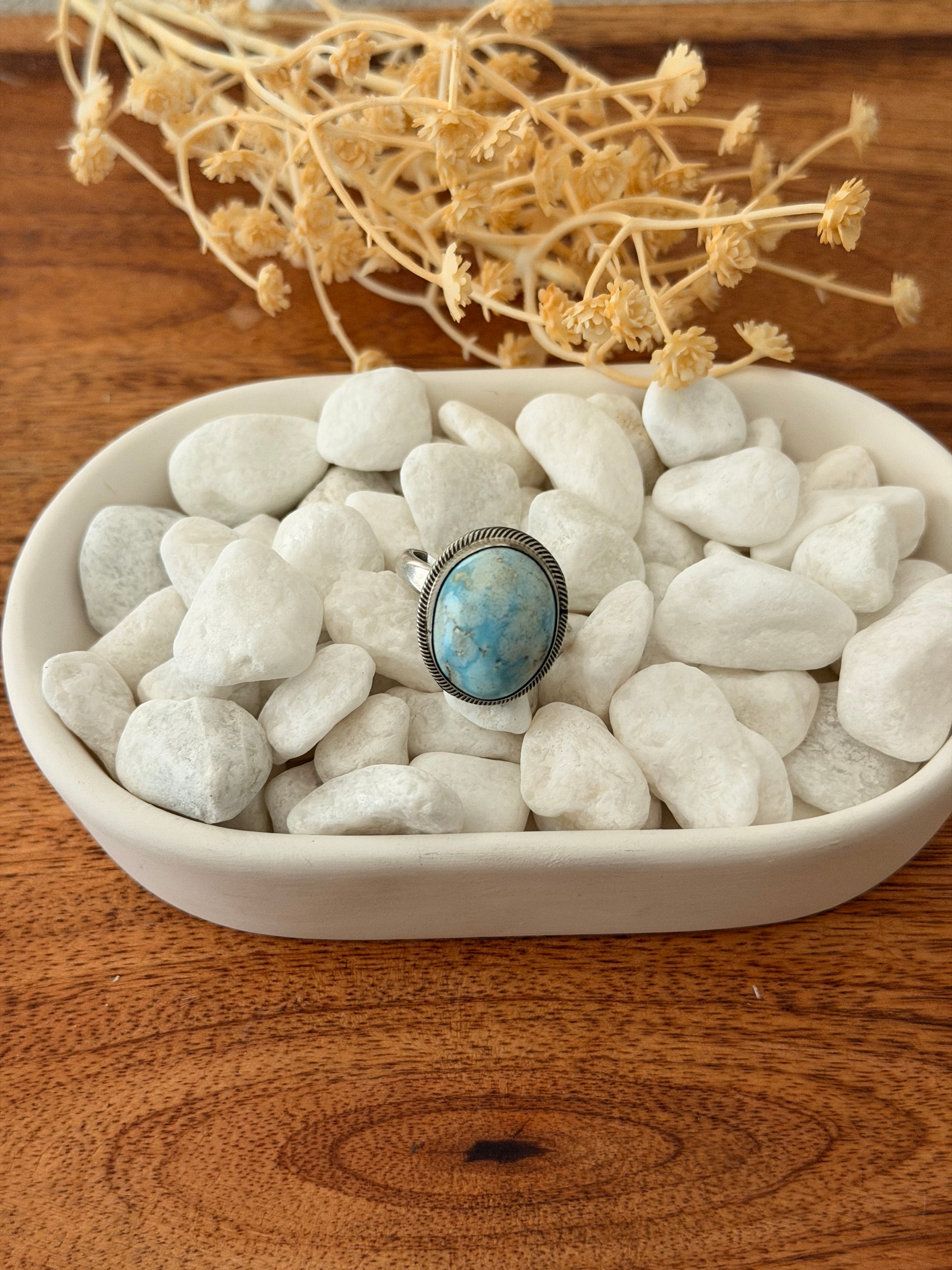 Antionette Martinez Golden Hills Turquoise & Sterling Silver Adjustable Ring