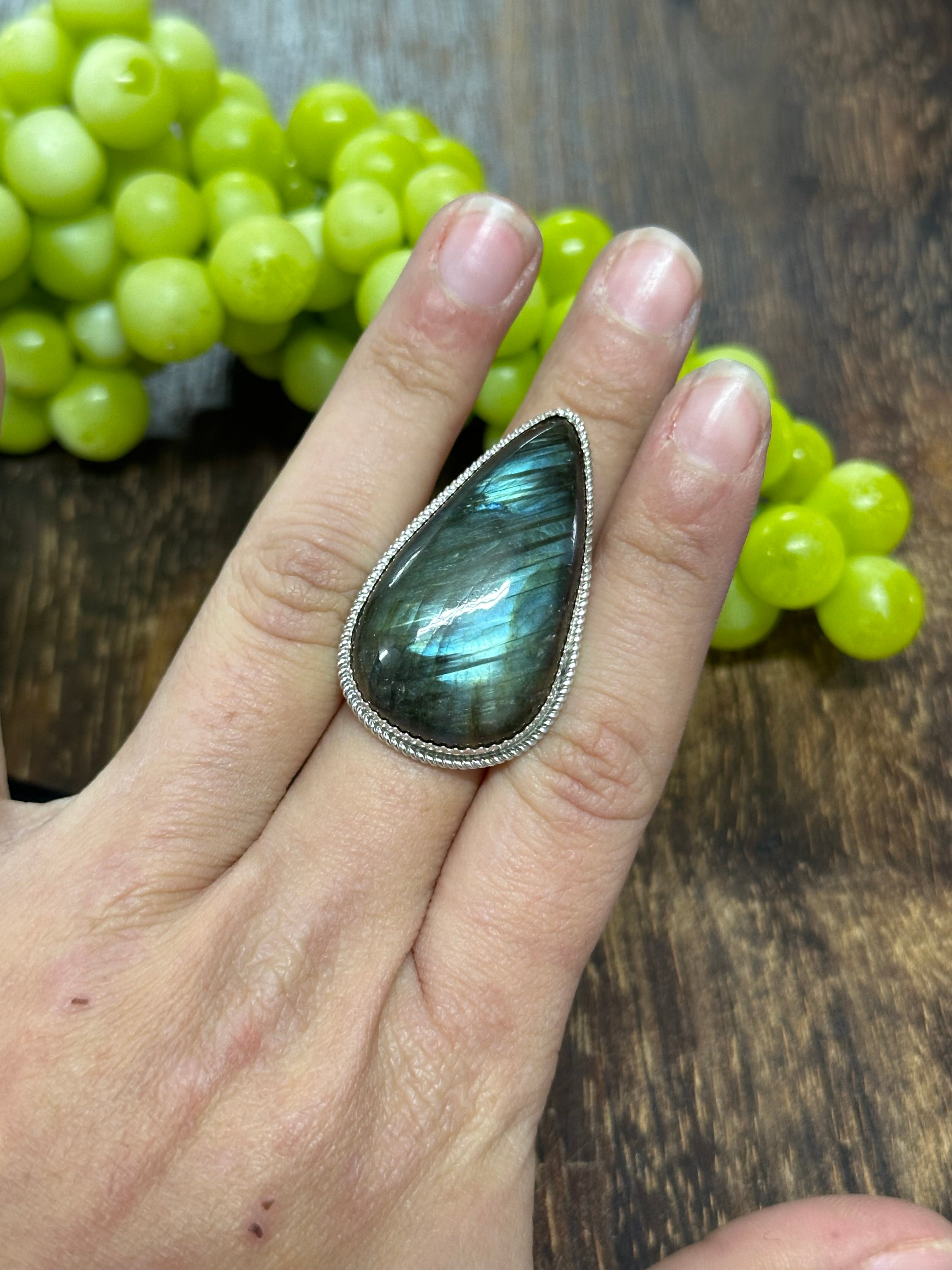 Reda Galvan Labradorite & Sterling Silver Ring Size 6.75