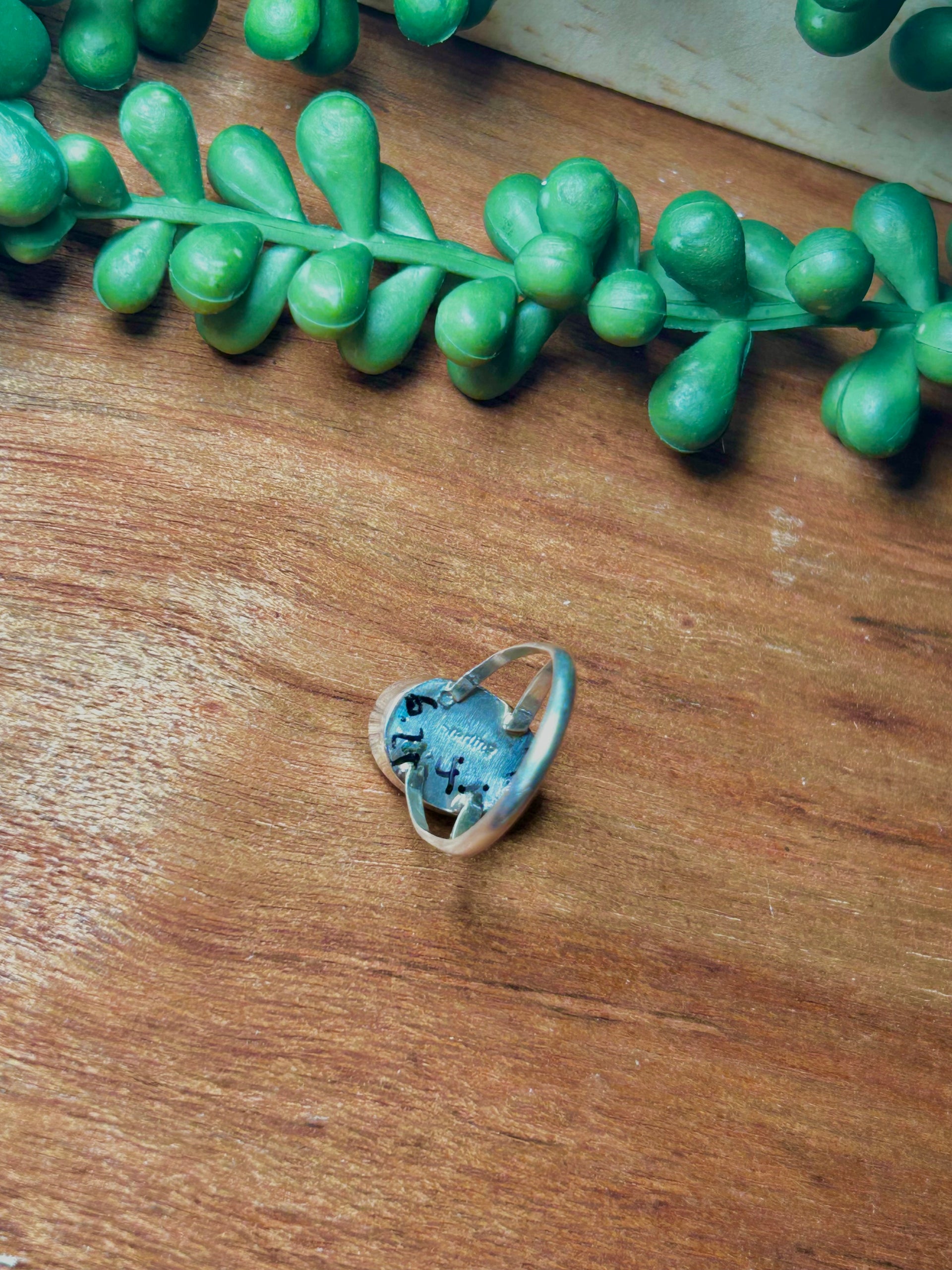 Navajo Made Kingman Turquoise & Sterling Silver Ring Size 6.25