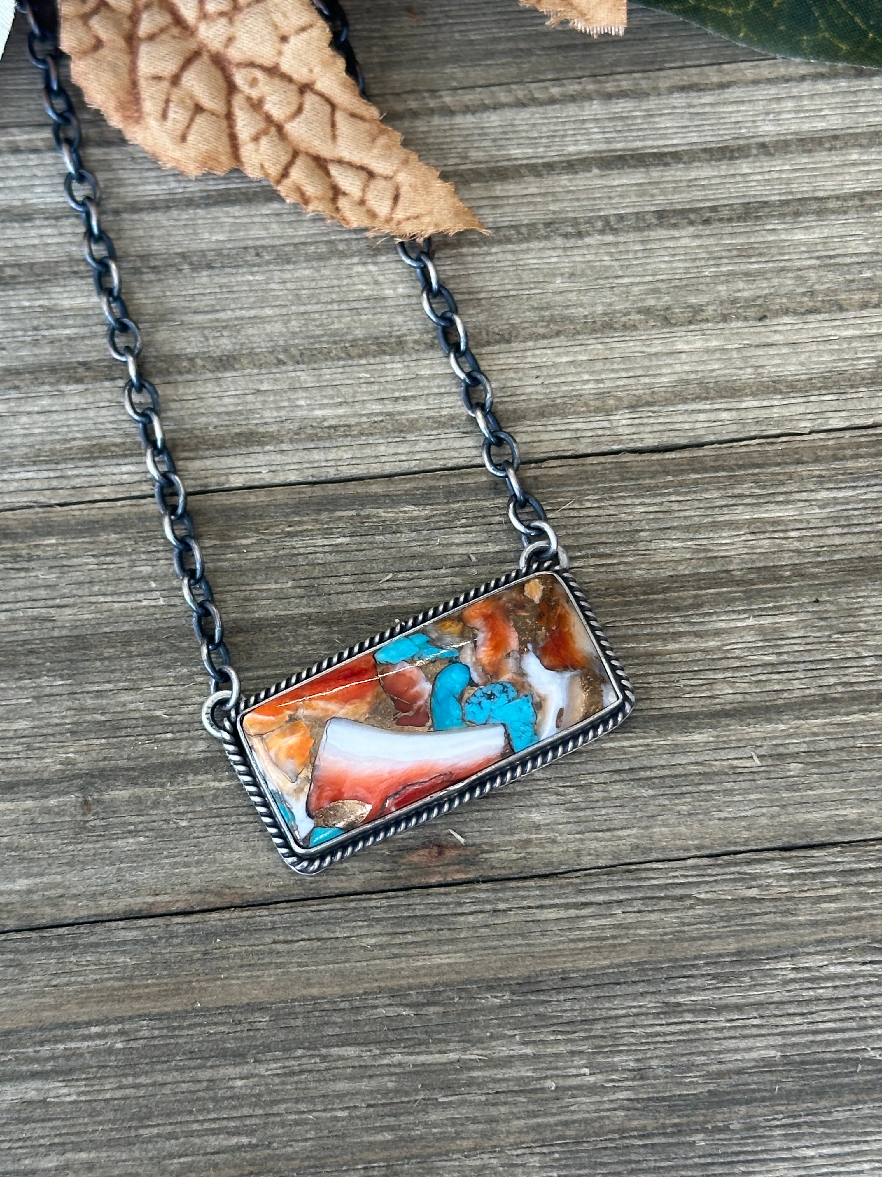 Patrick Yazzie Mohave Turquoise and Sterling Silver Necklace