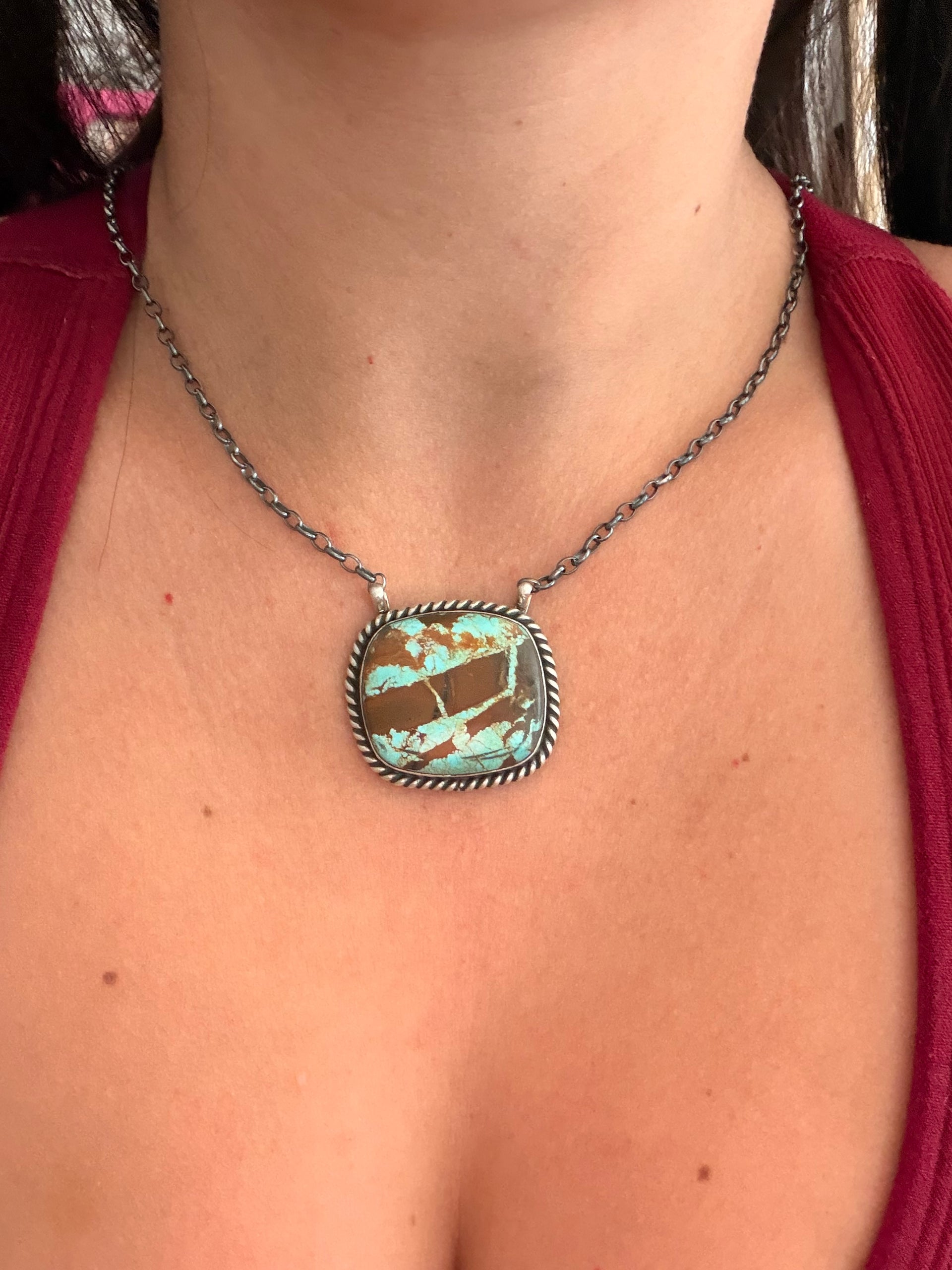Judith Dixon Mine 8 Turquoise & Sterling Silver Necklace