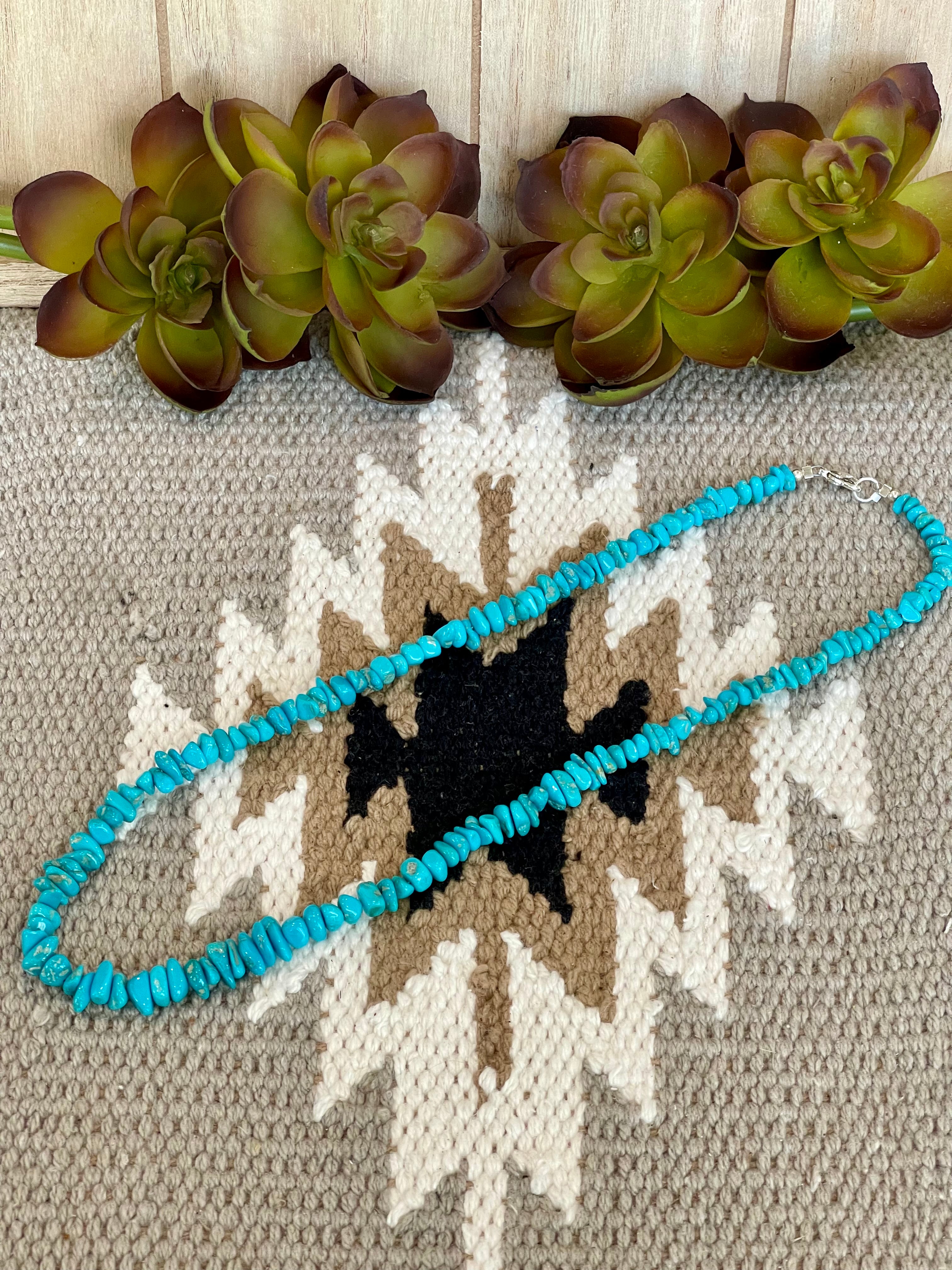 Southwest Handmade Kingman Turquoise Beaded Necklace