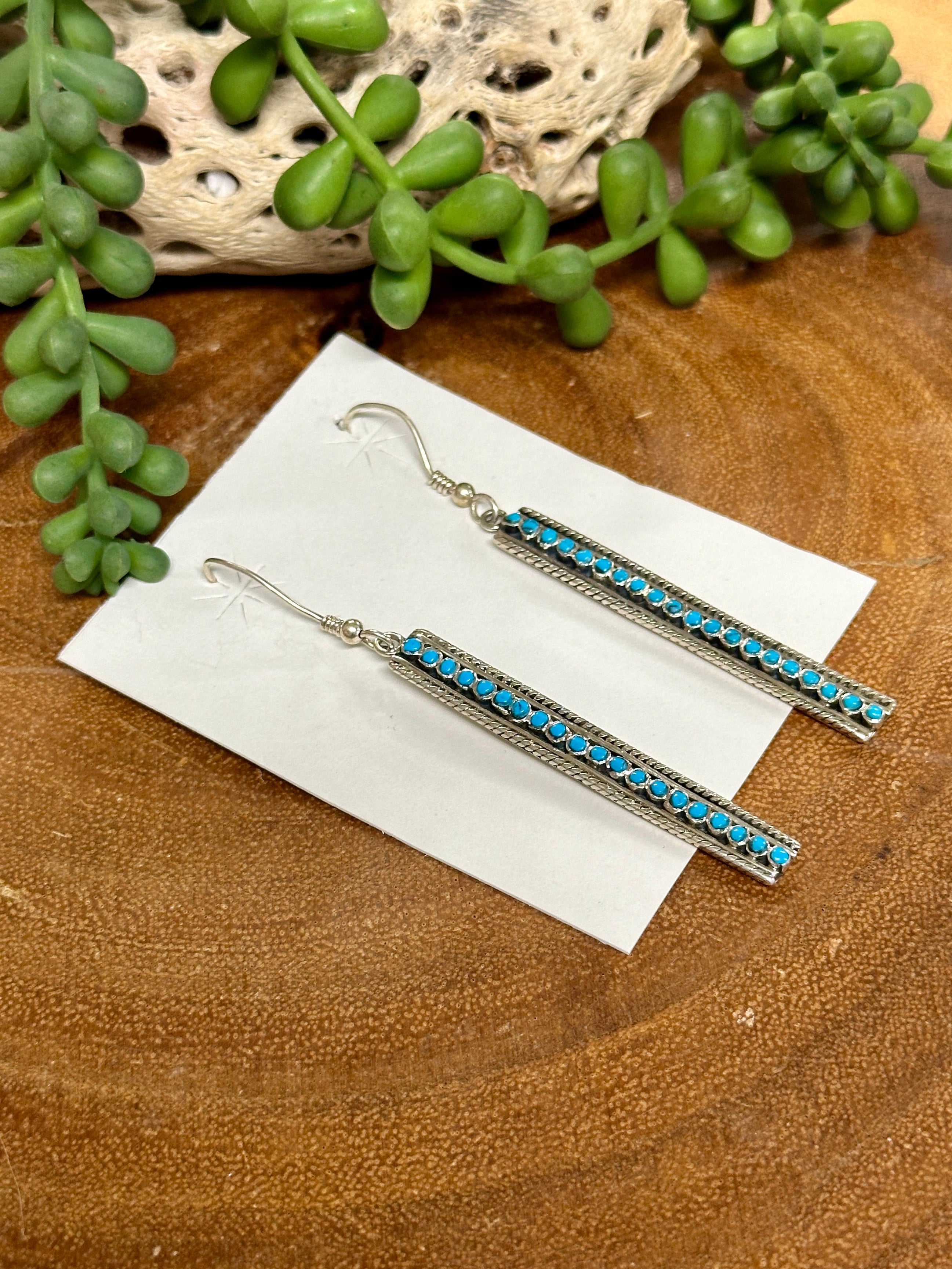 Southwest Handmade Sterling Silver Dangle Earrings