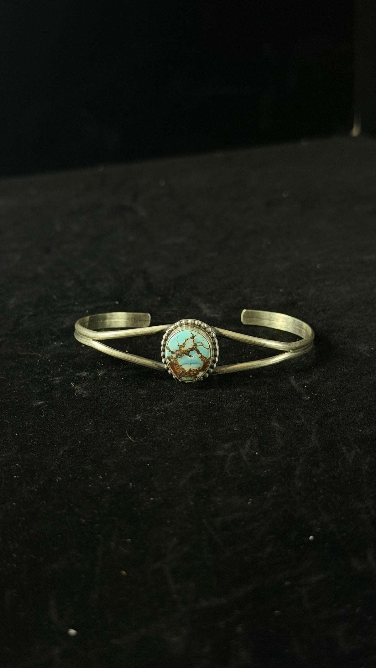 Dave Skeets Golden Hills Turquoise & Sterling Silver Cuff Bracelet
