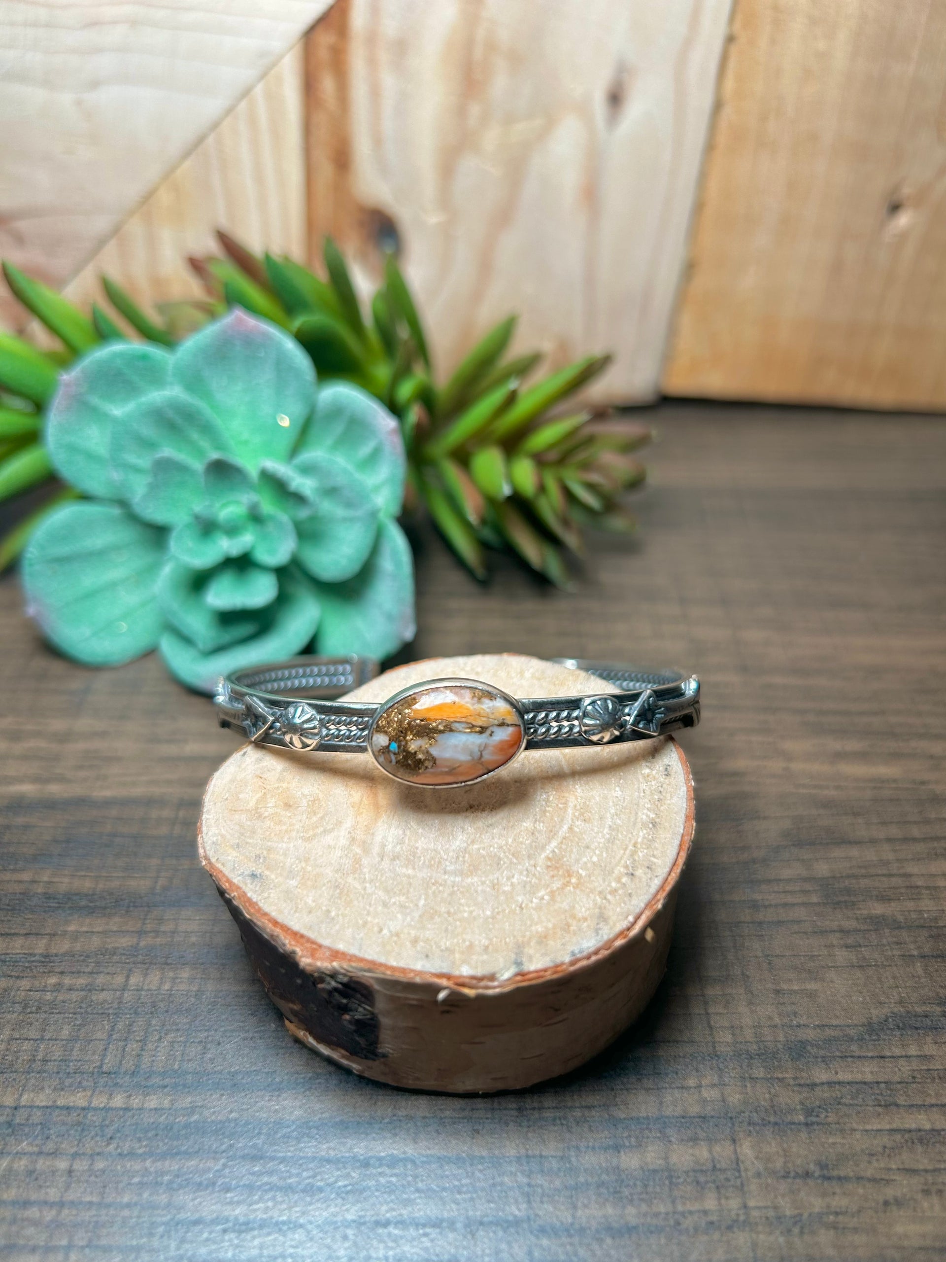 Navajo Made Mohave Turquoise & Sterling Silver Cuff Bracelet