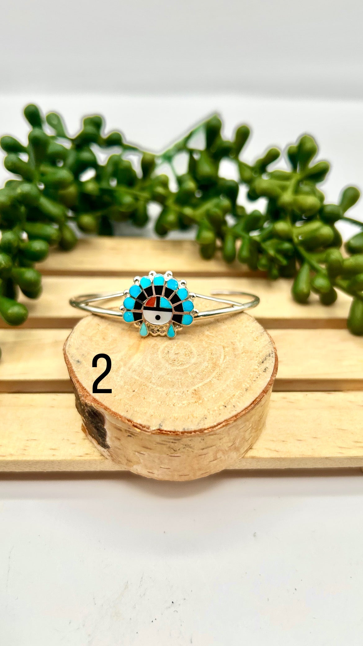 Zuni Made Multi Stone & Sterling Silver Cuff Bracelet