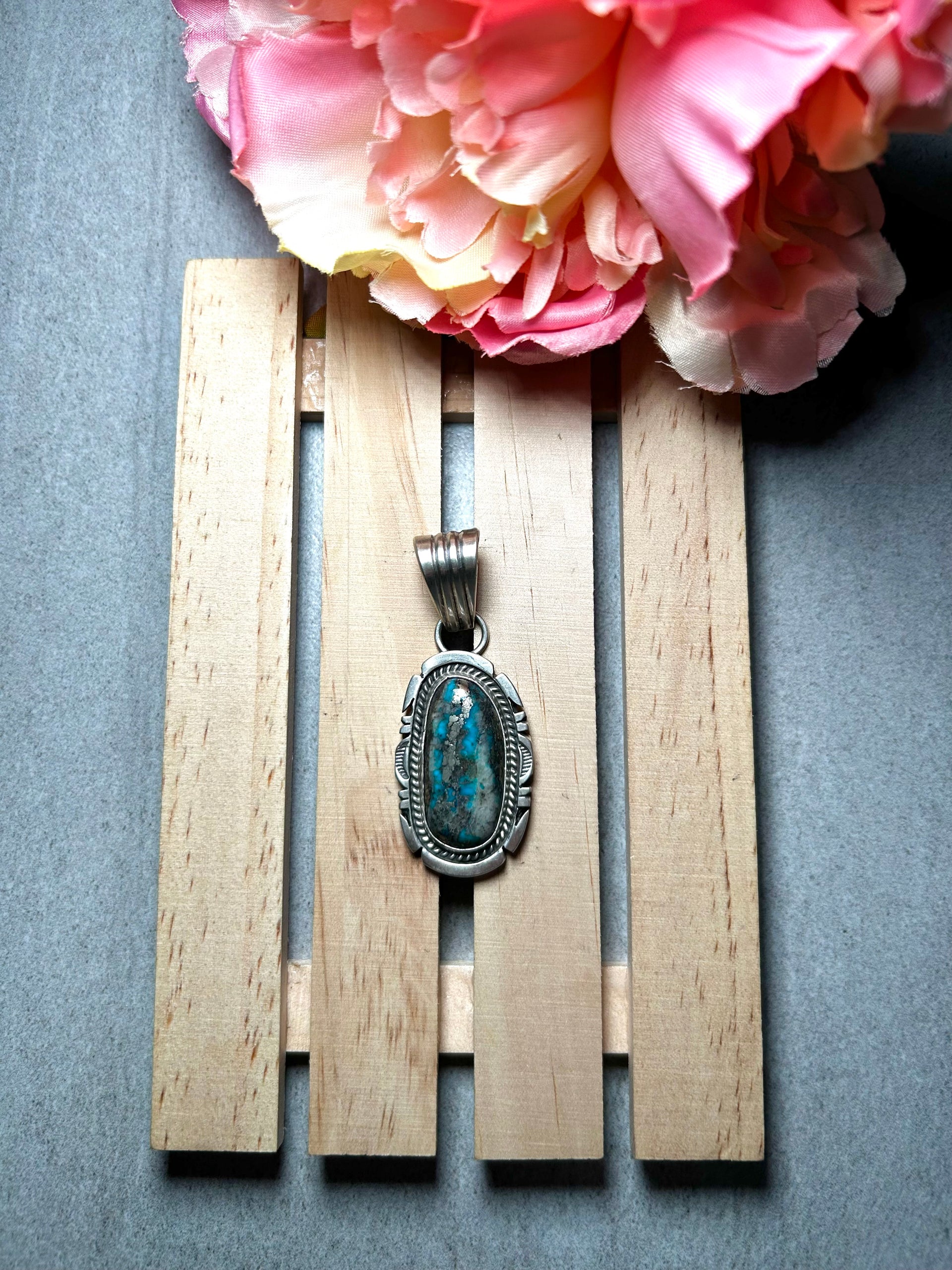 Jon McCray Morenci Turquoise & Sterling Silver Pendant