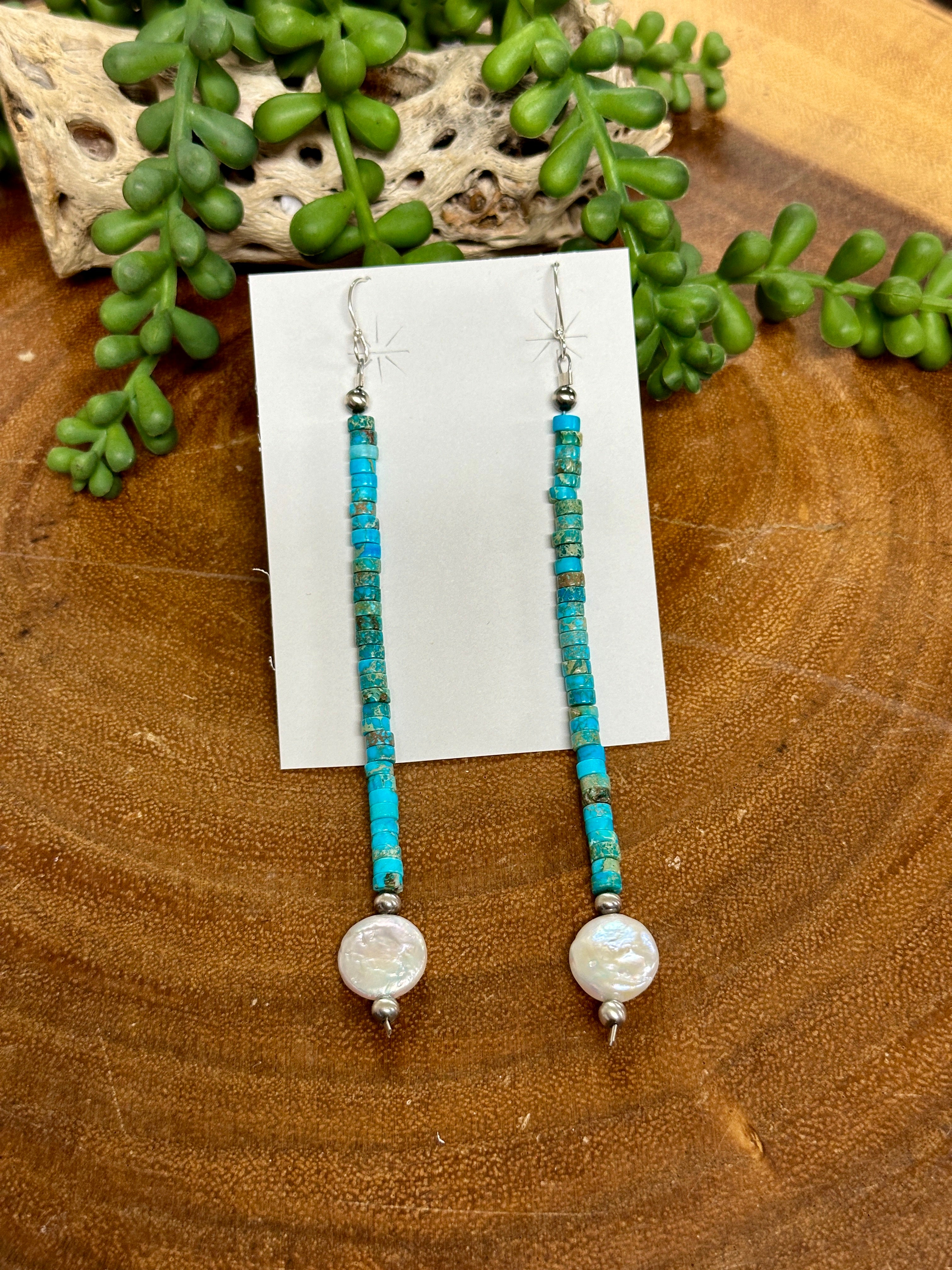 Southwest Handmade Multi Stone & Sterling Silver Dangle Earrings