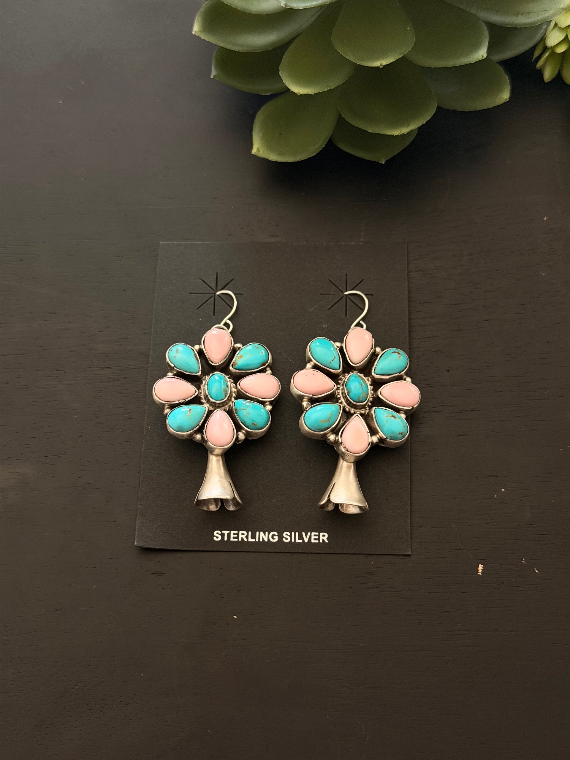 Marcella James Multi Stone & Sterling Silver Post Dangle Earrings