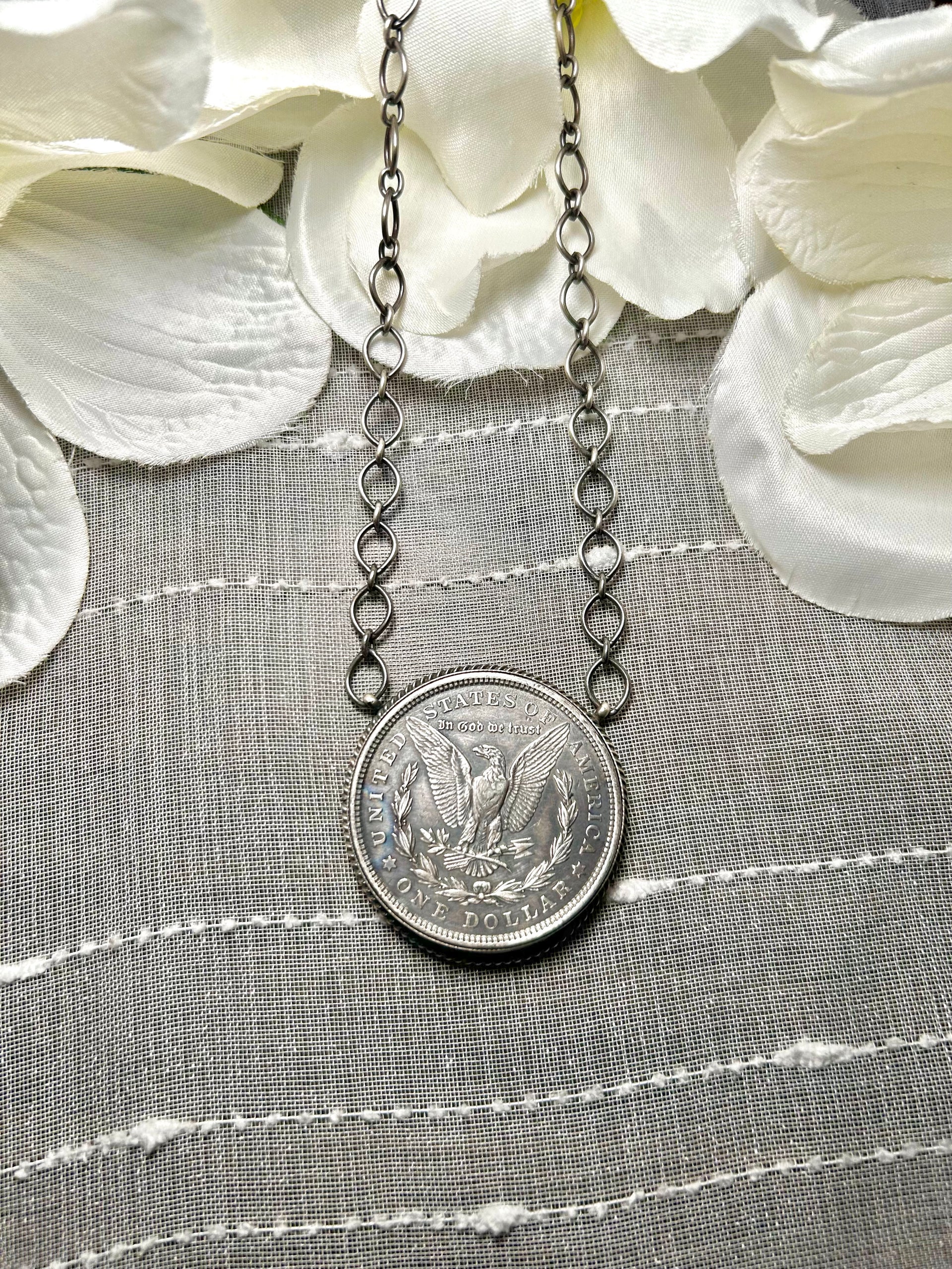 Peggy Skeets Silver Dollar Sterling Silver Necklace
