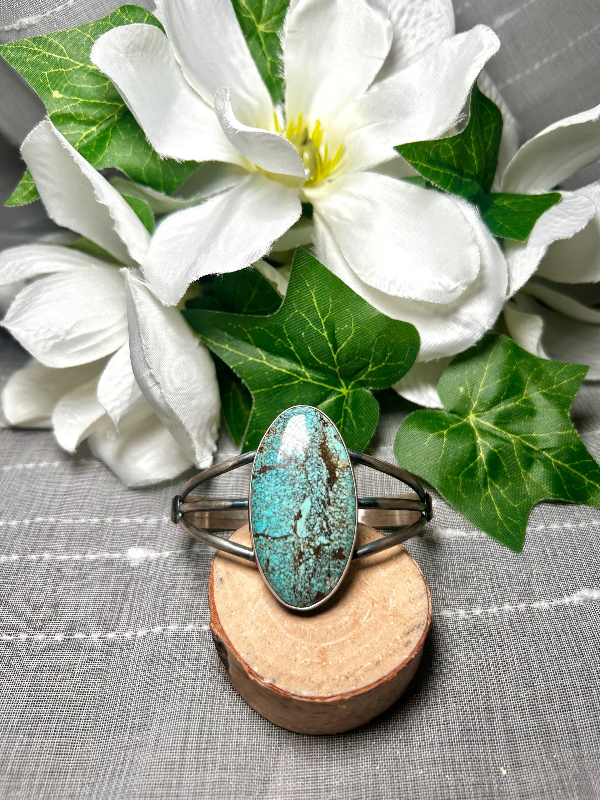 Dave Skeets #8 Turquoise & Sterling Silver Cuff Bracelet