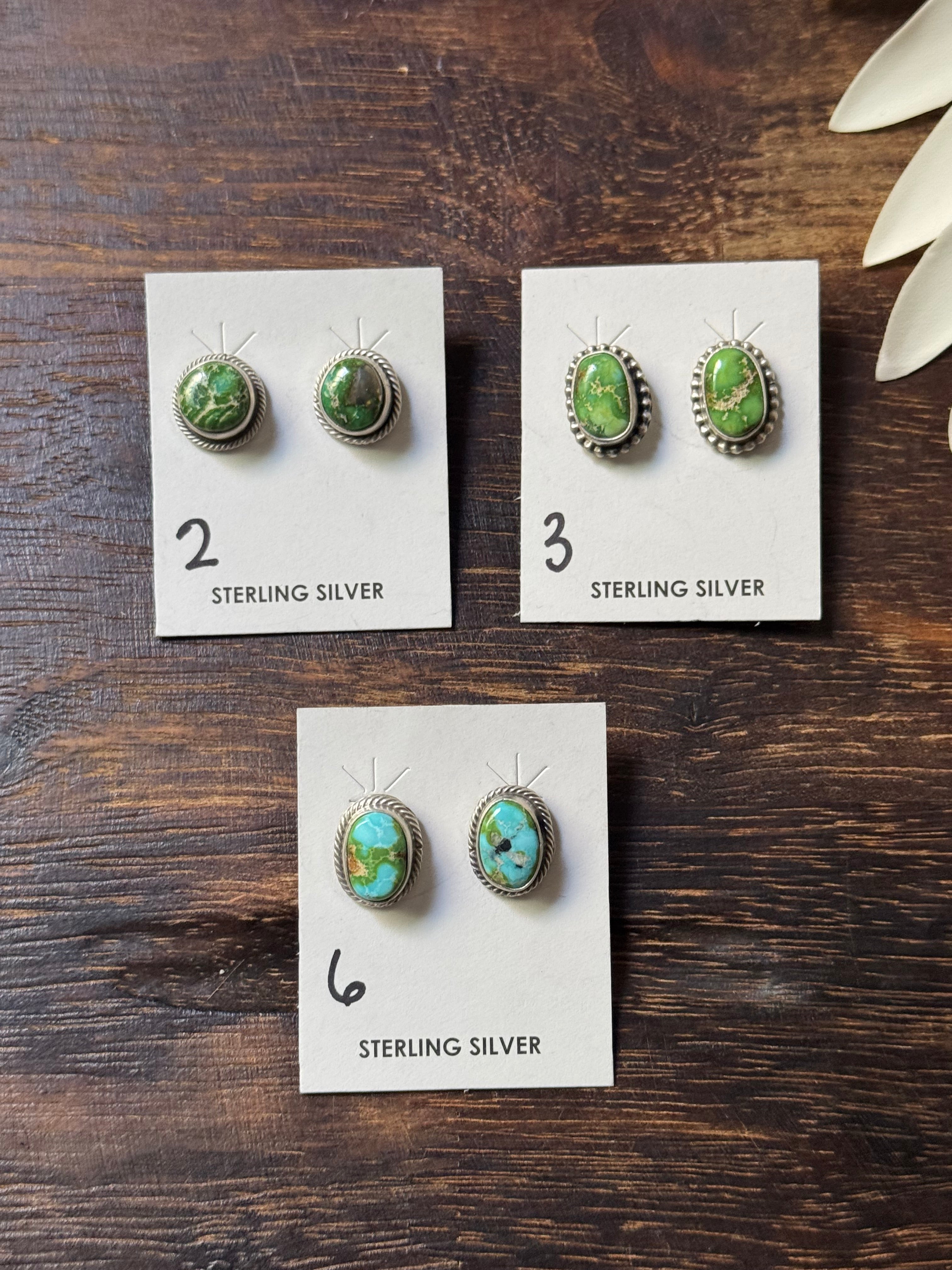 Sheryl Martinez Sonoran Turquoise & Sterling Silver Post Earrings