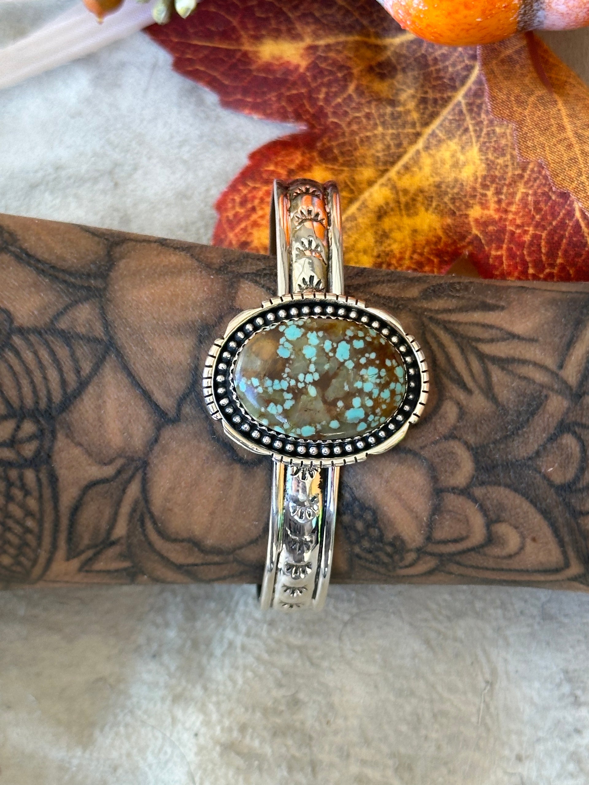 Southwest Made #8 Turquoise & Sterling Silver Cuff Bracelet