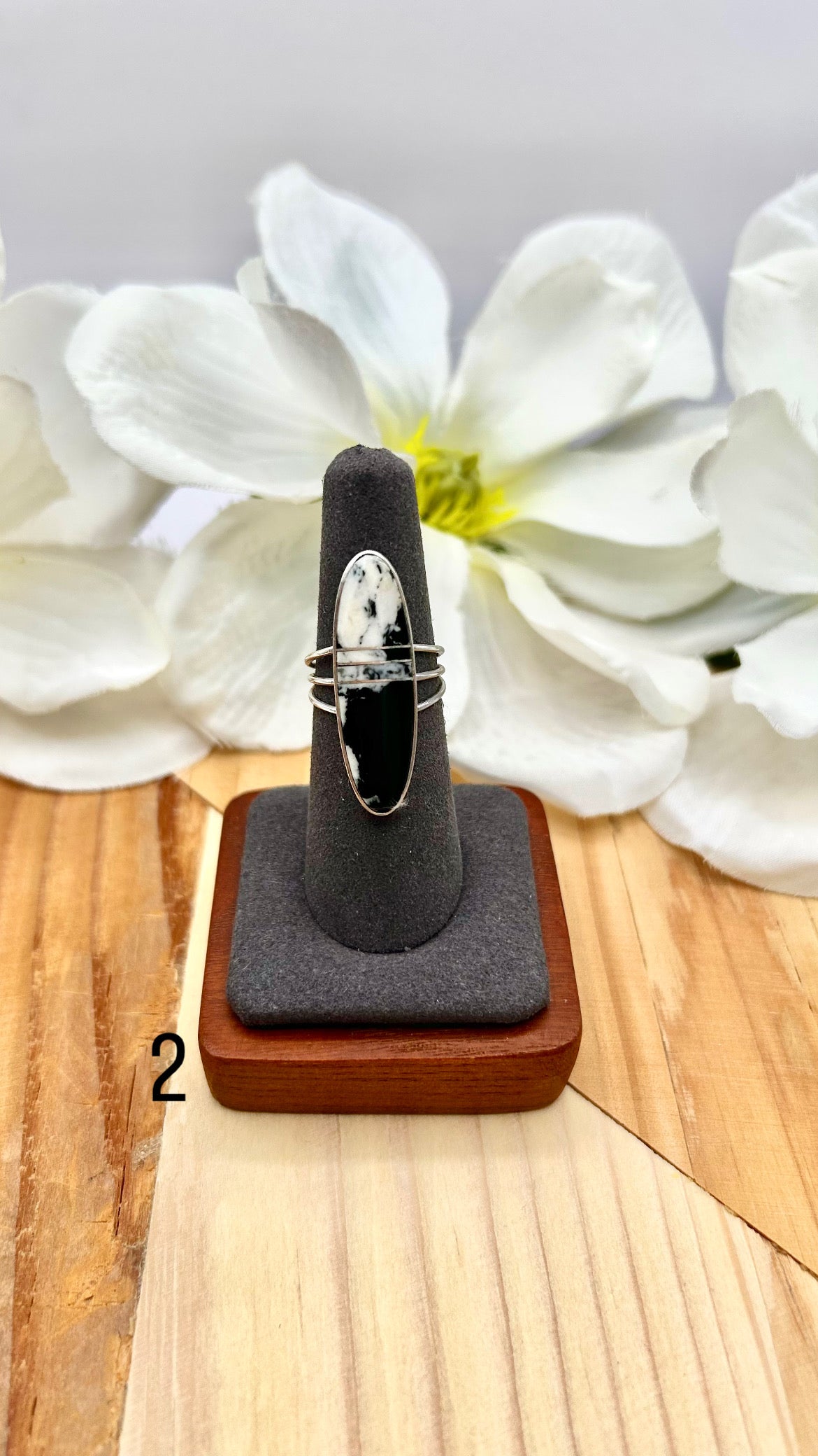 Harold Smith White Buffalo & Sterling Silver Ring