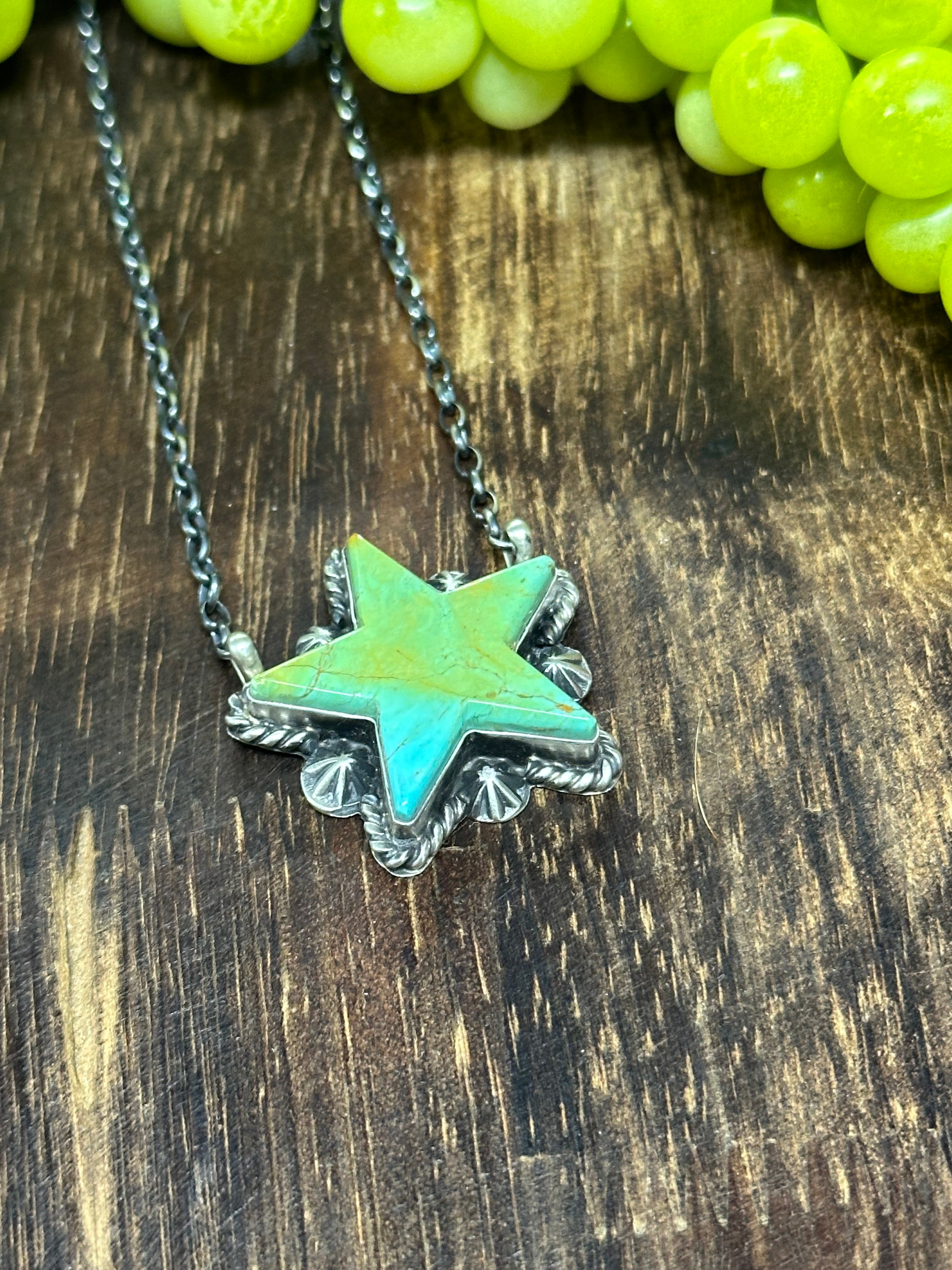 Donovan Skeets Kingman Turquoise & Sterling Silver Star Necklace