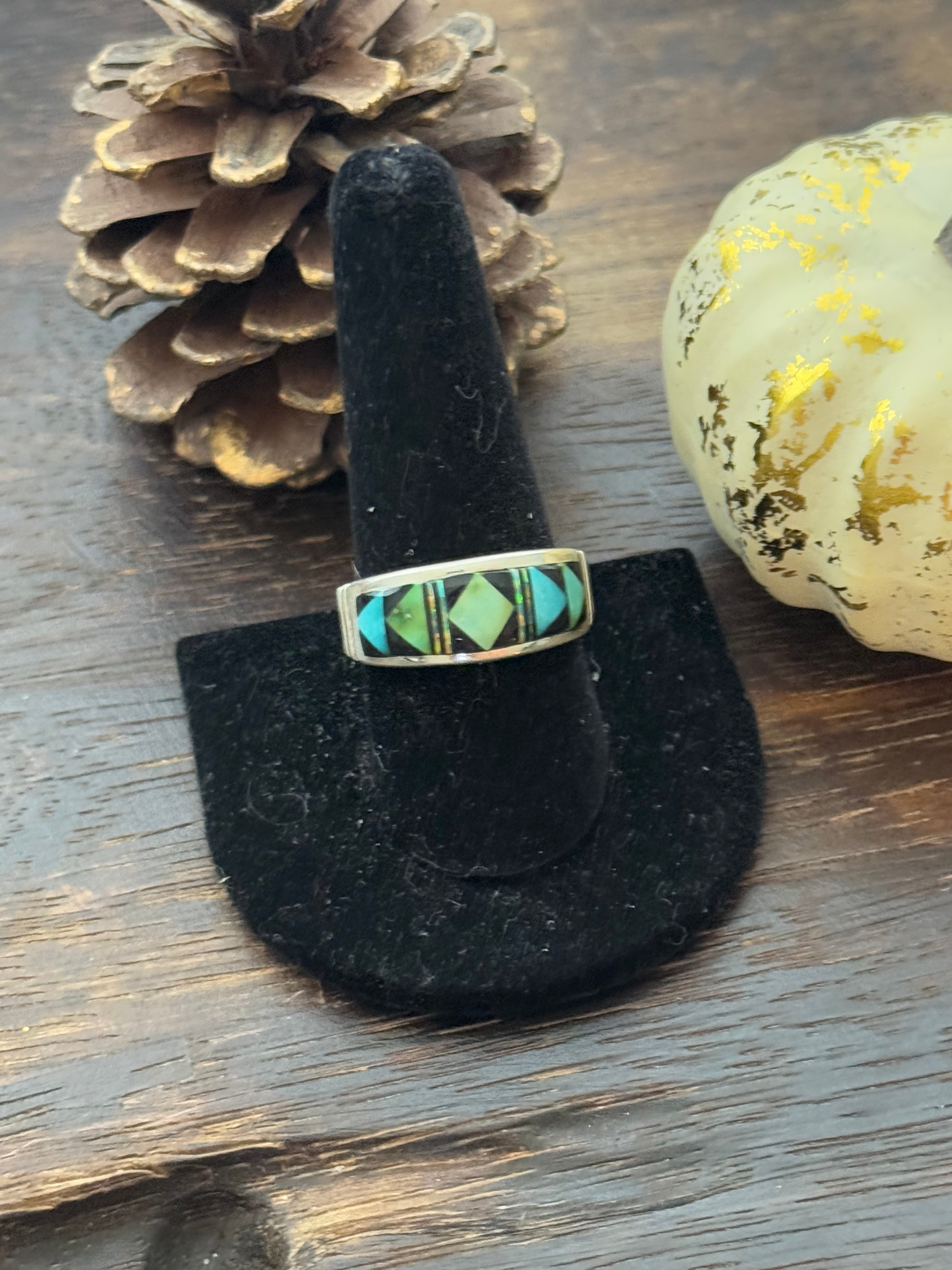 Rick Tolino Multi Stone & Sterling Silver Inlay Ring