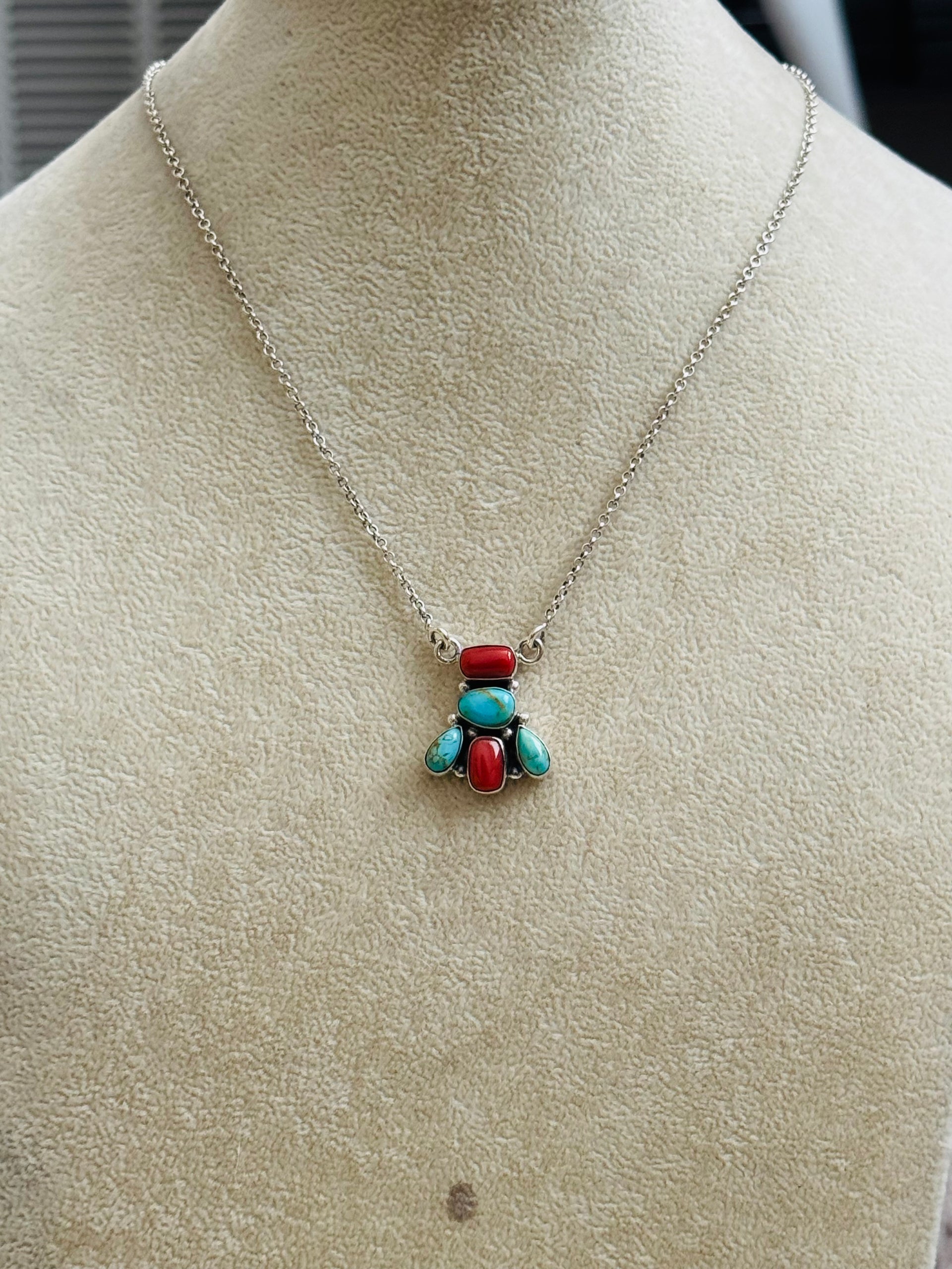 Southwest Made Multi Stone & Sterling Silver Necklace