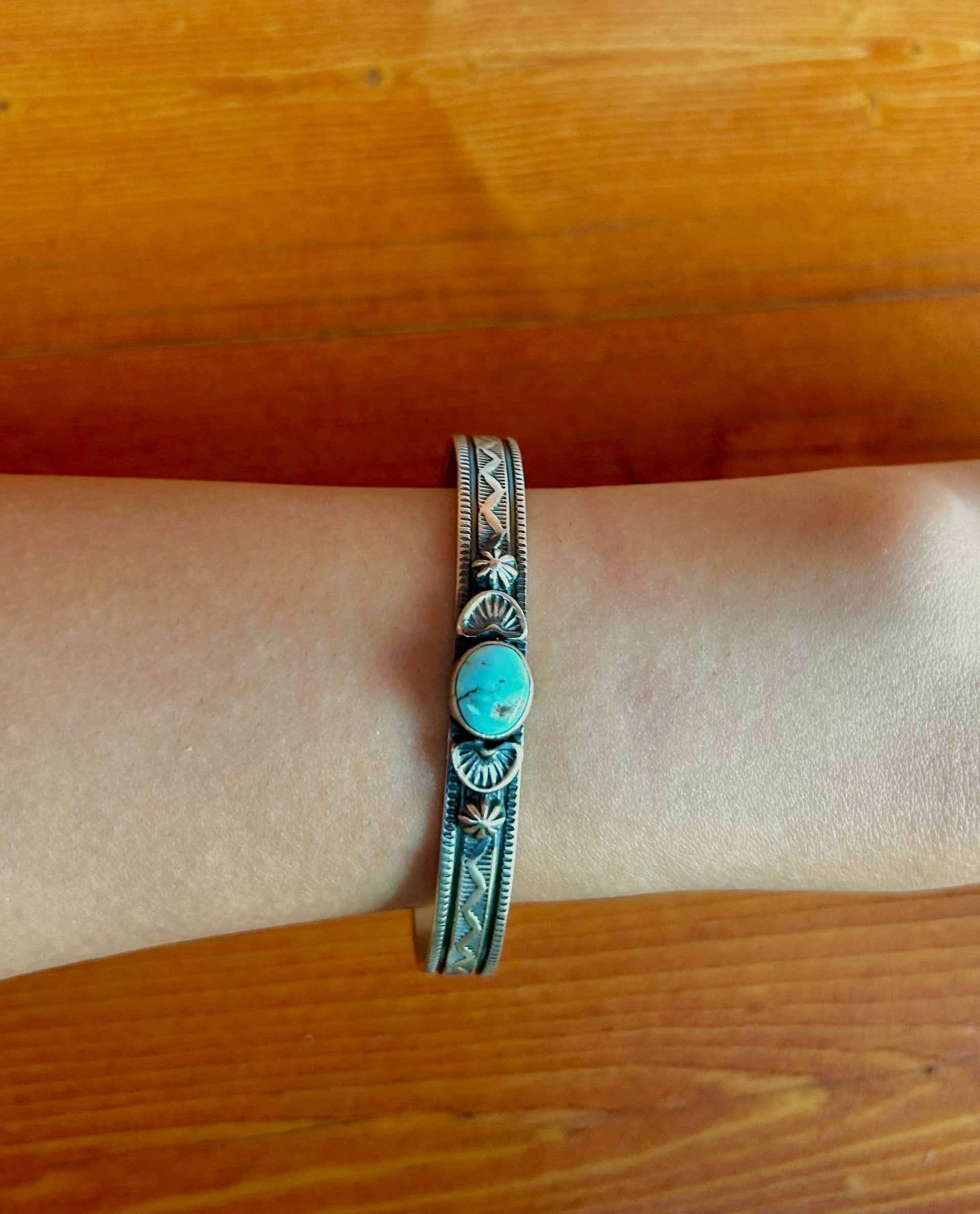 Frances Yazzie Dry Creek Turquoise & Sterling Silver Cuff Bracelet