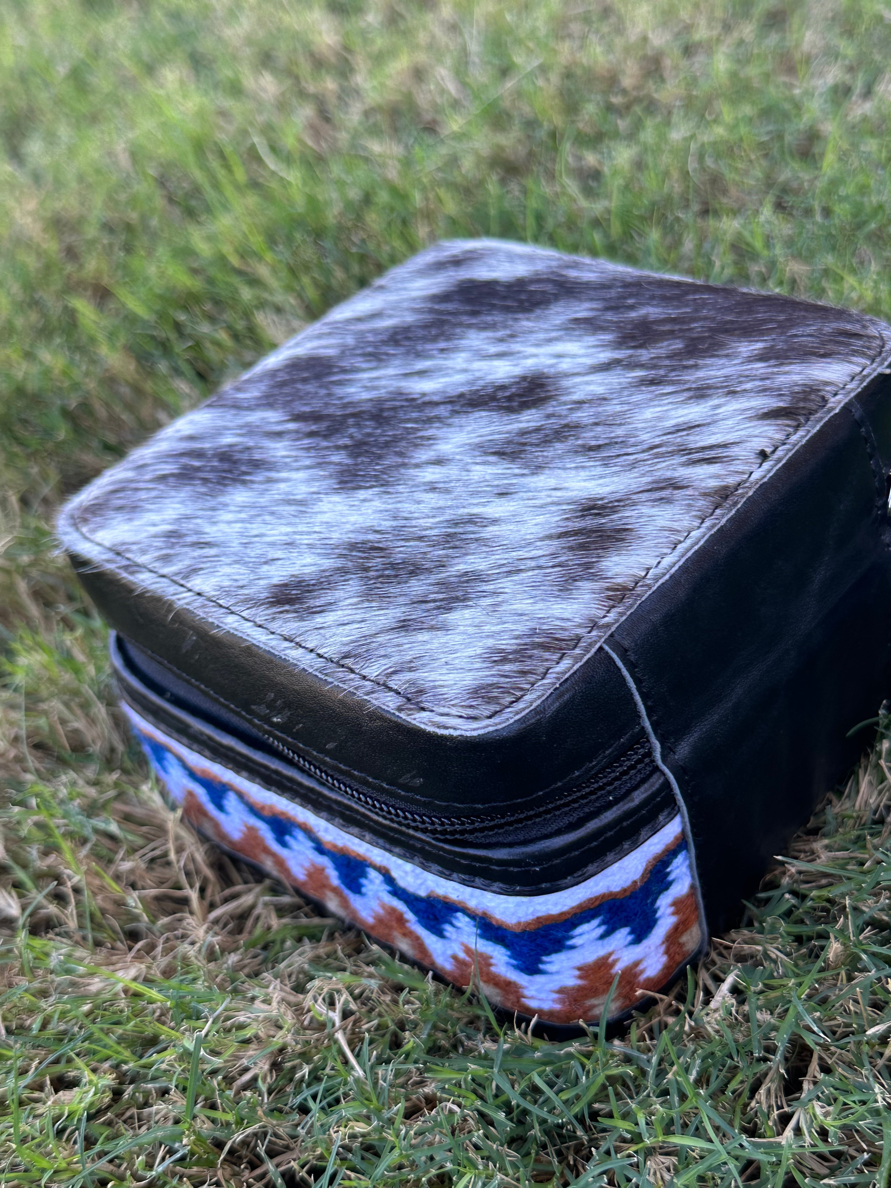 Genuine Leather Cowhide Jewelry Box