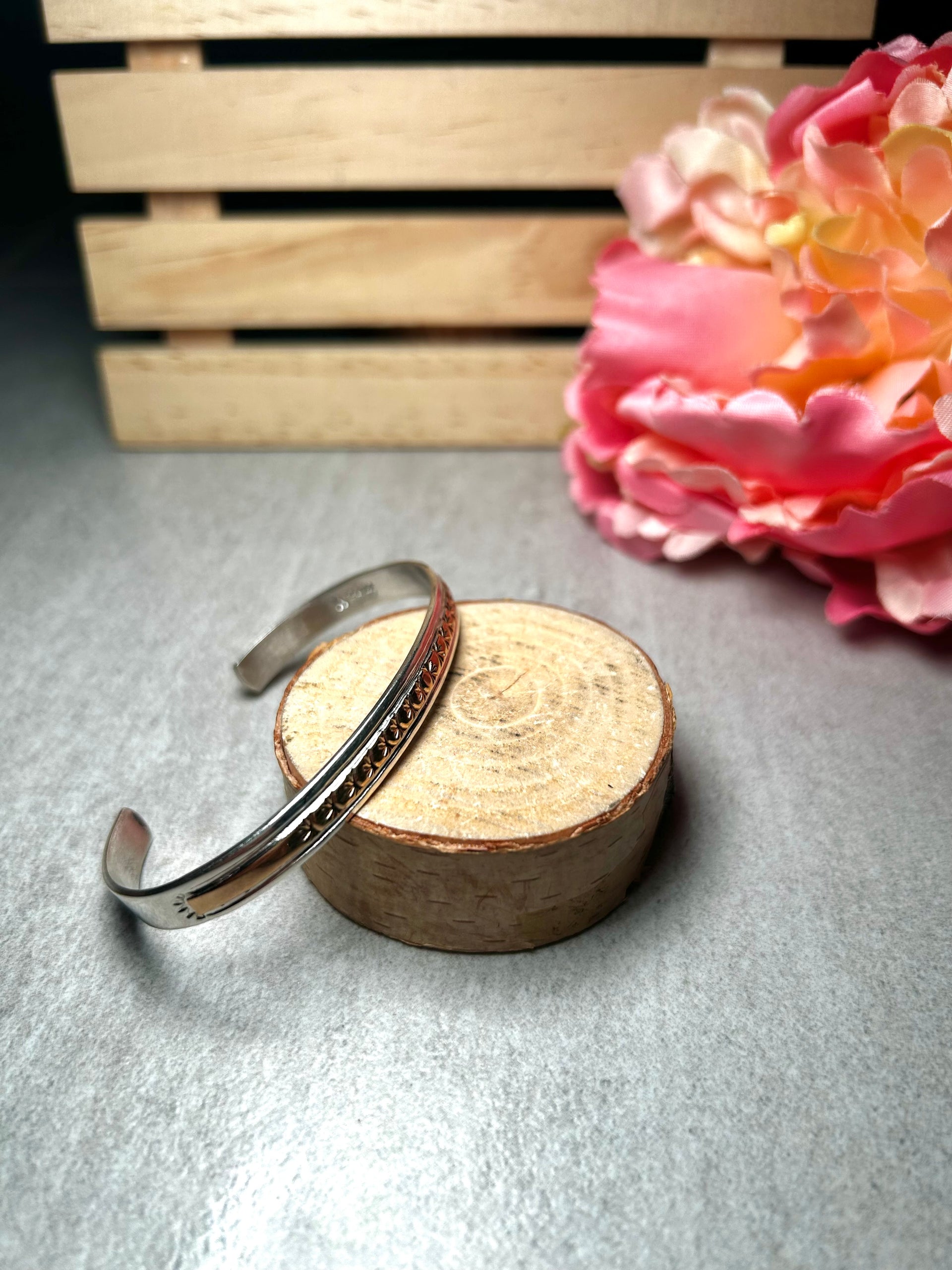 Navajo Made 14k Gold & Sterling Silver Cuff Bracelet