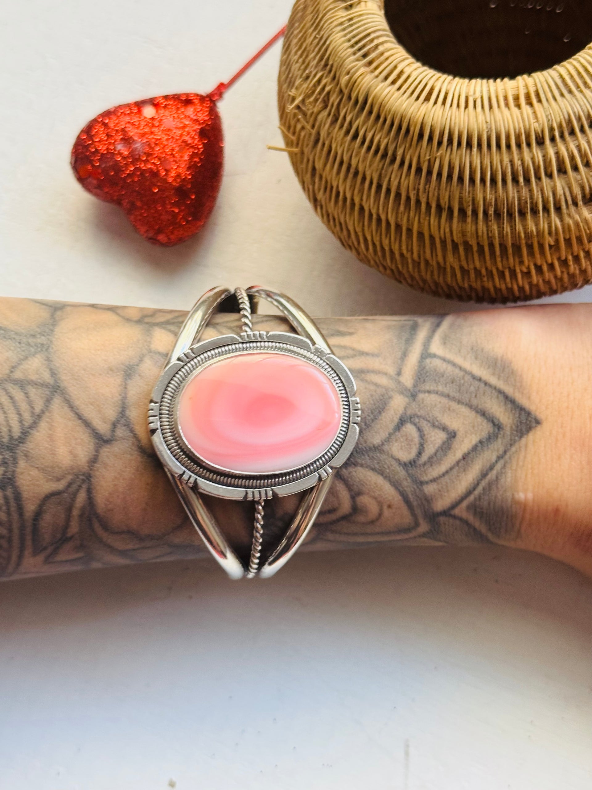 Wydell Billie Pink Conch & Sterling Silver Cuff Bracelet