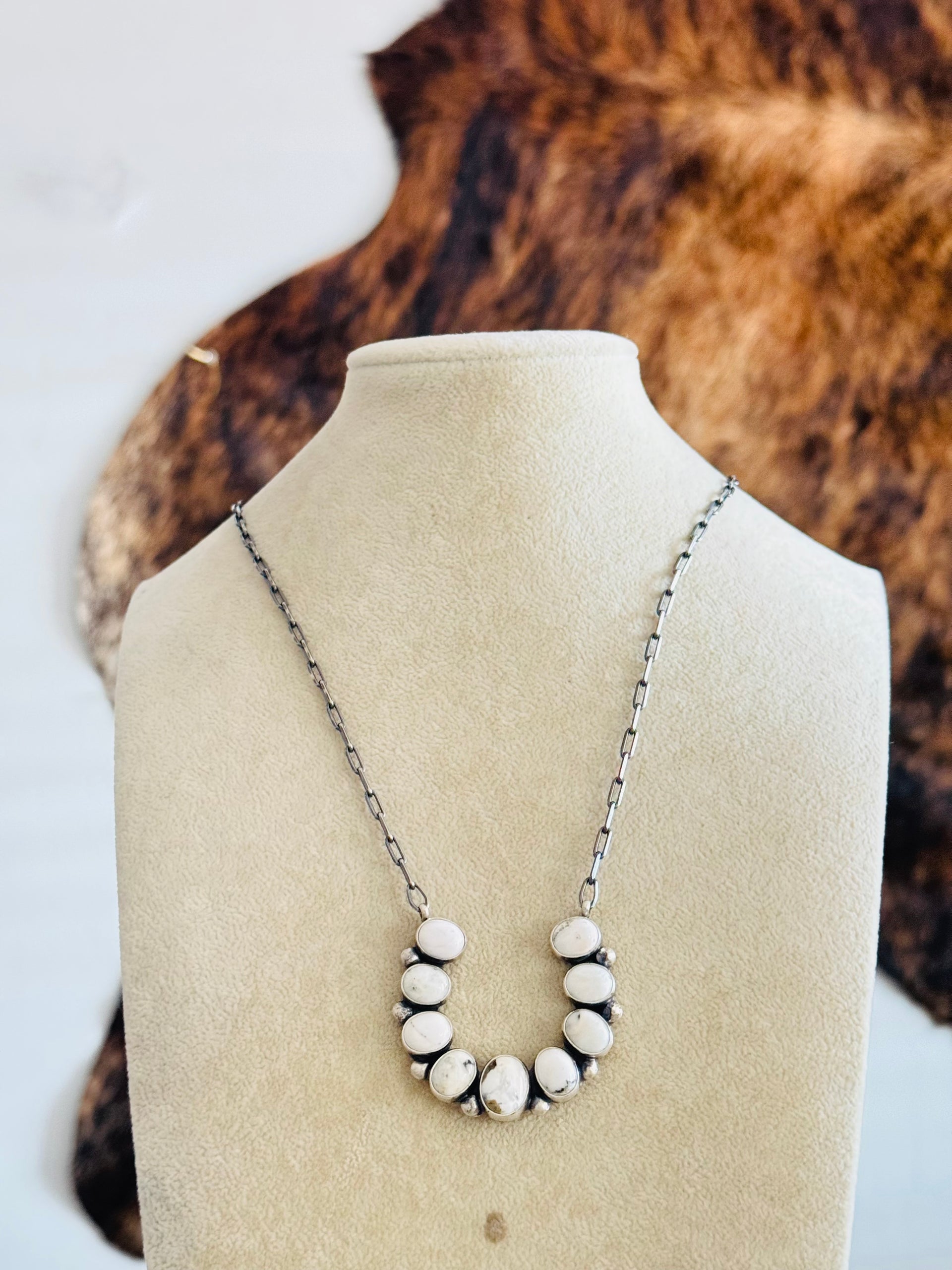 Aarron Robinson White Buffalo & Sterling Silver Naja Cluster Necklace