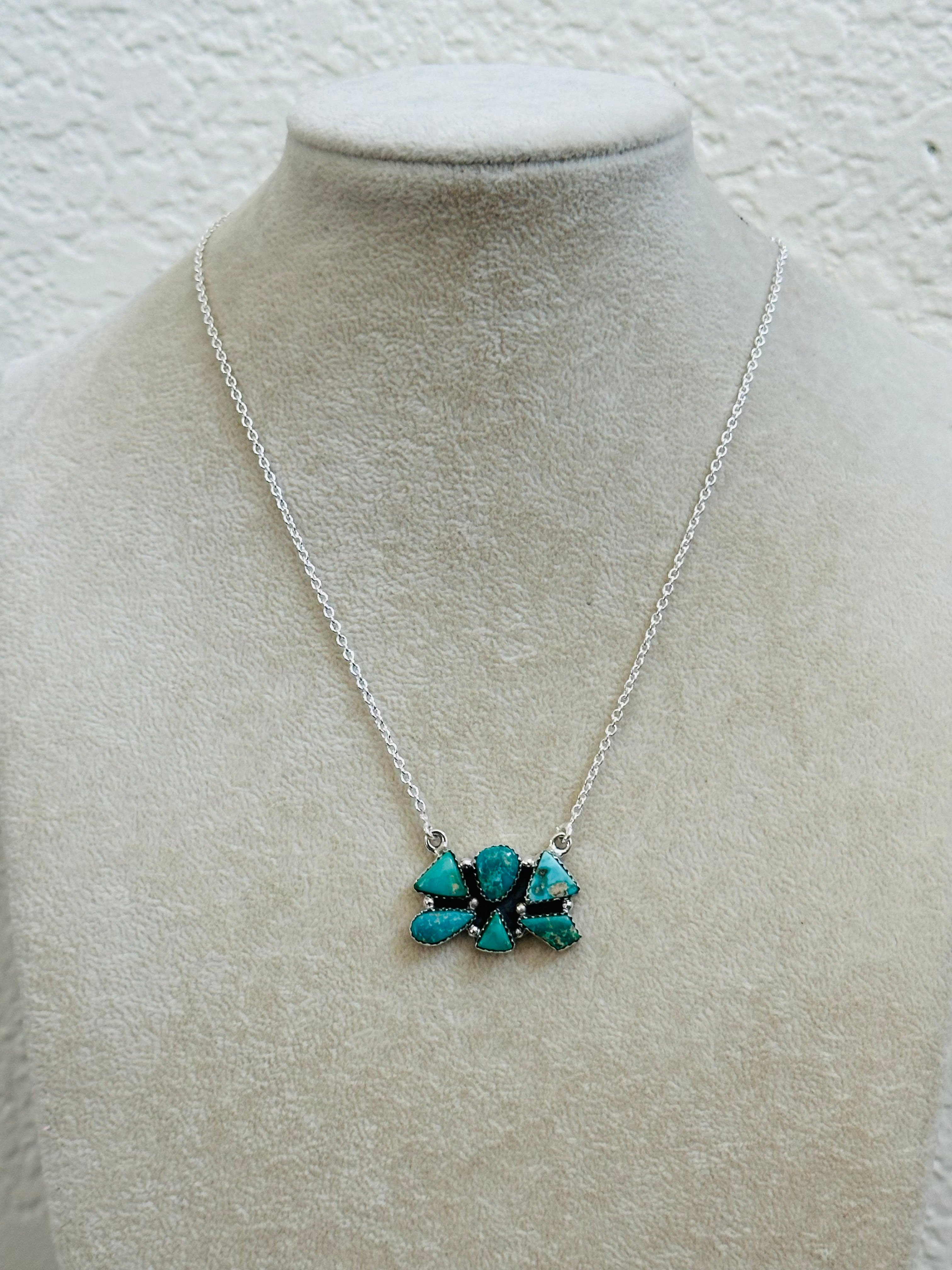 TTD “Million Dollar Baby” Emerald Valley Turquoise & Sterling Silver Necklace